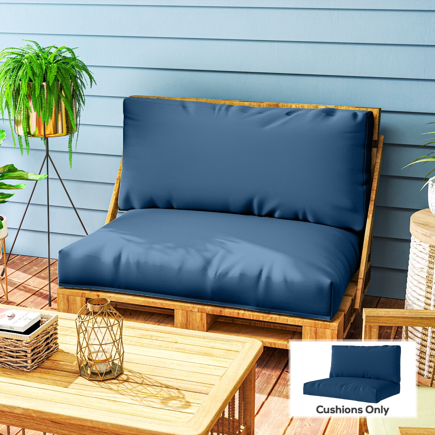 Two Piece Seat Pallet and Back Cushions