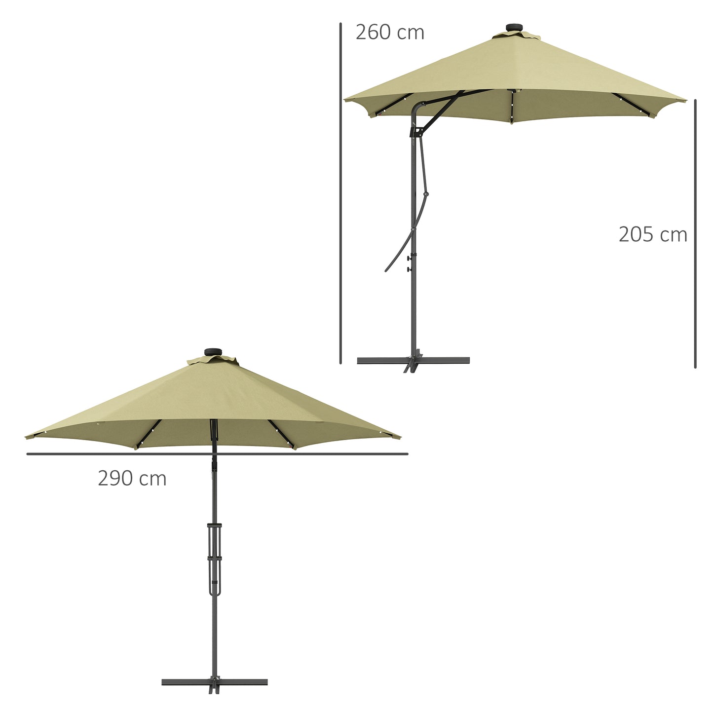3(m) Solar LED Cantilever Parasol