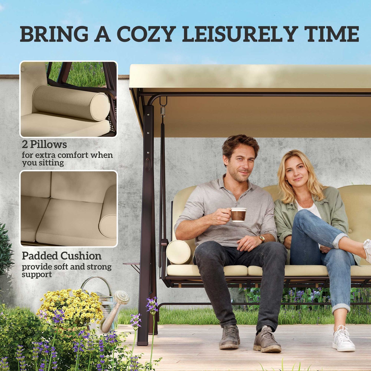 Three-Seater Garden Swing Chair