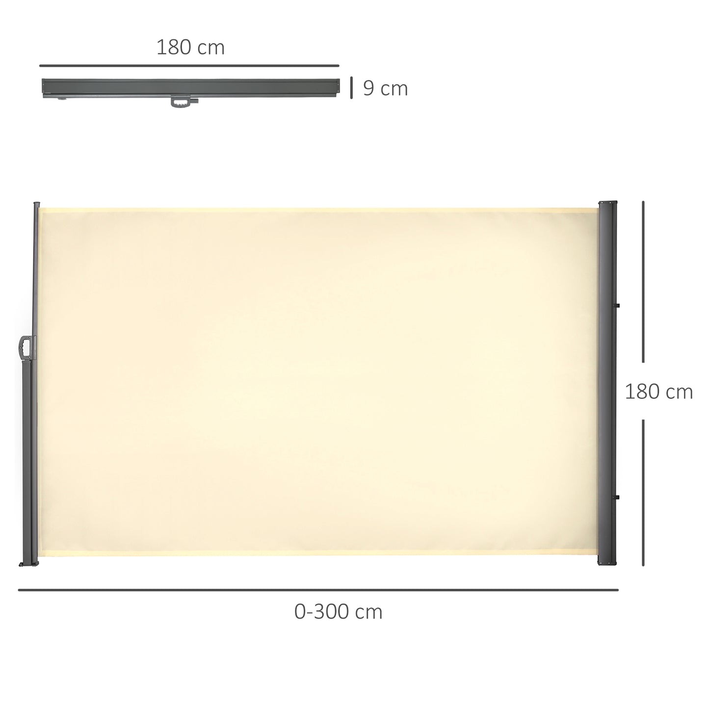 Retractable Sun Side Awning Screen Fence Patio Garden Wall Balcony (5)