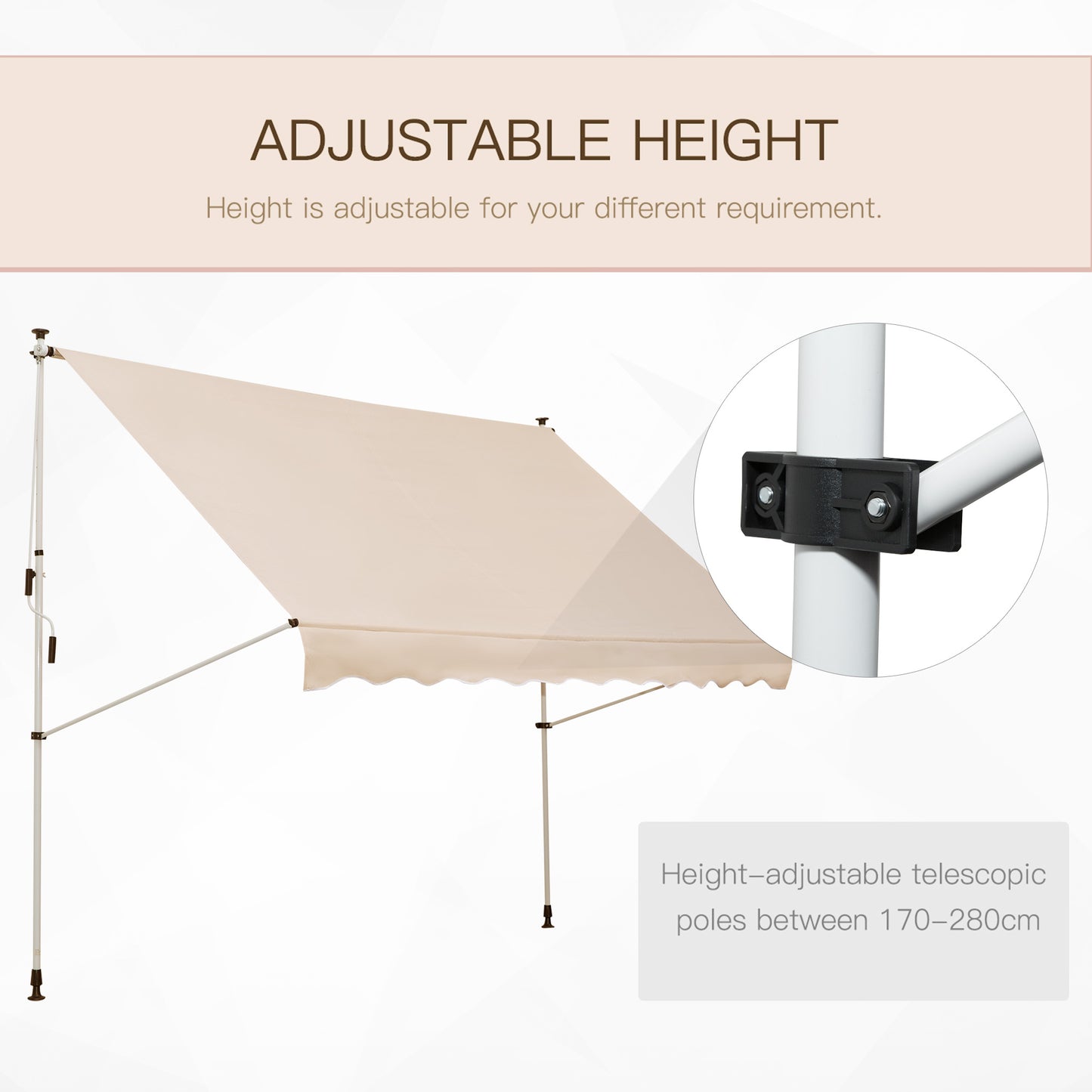 3x1.5m  Adjustable Outdoor Aluminium Frame Awning