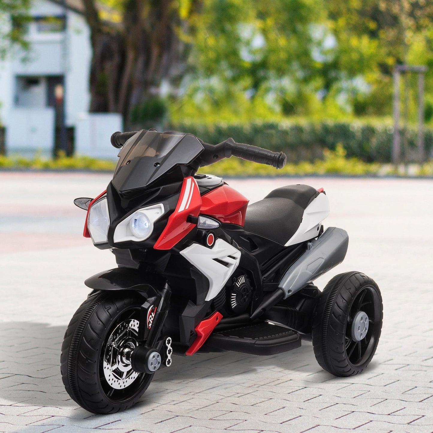 Kids Electric Motorcycle Ride-On Toy, with Three Wheels, Music, Horn