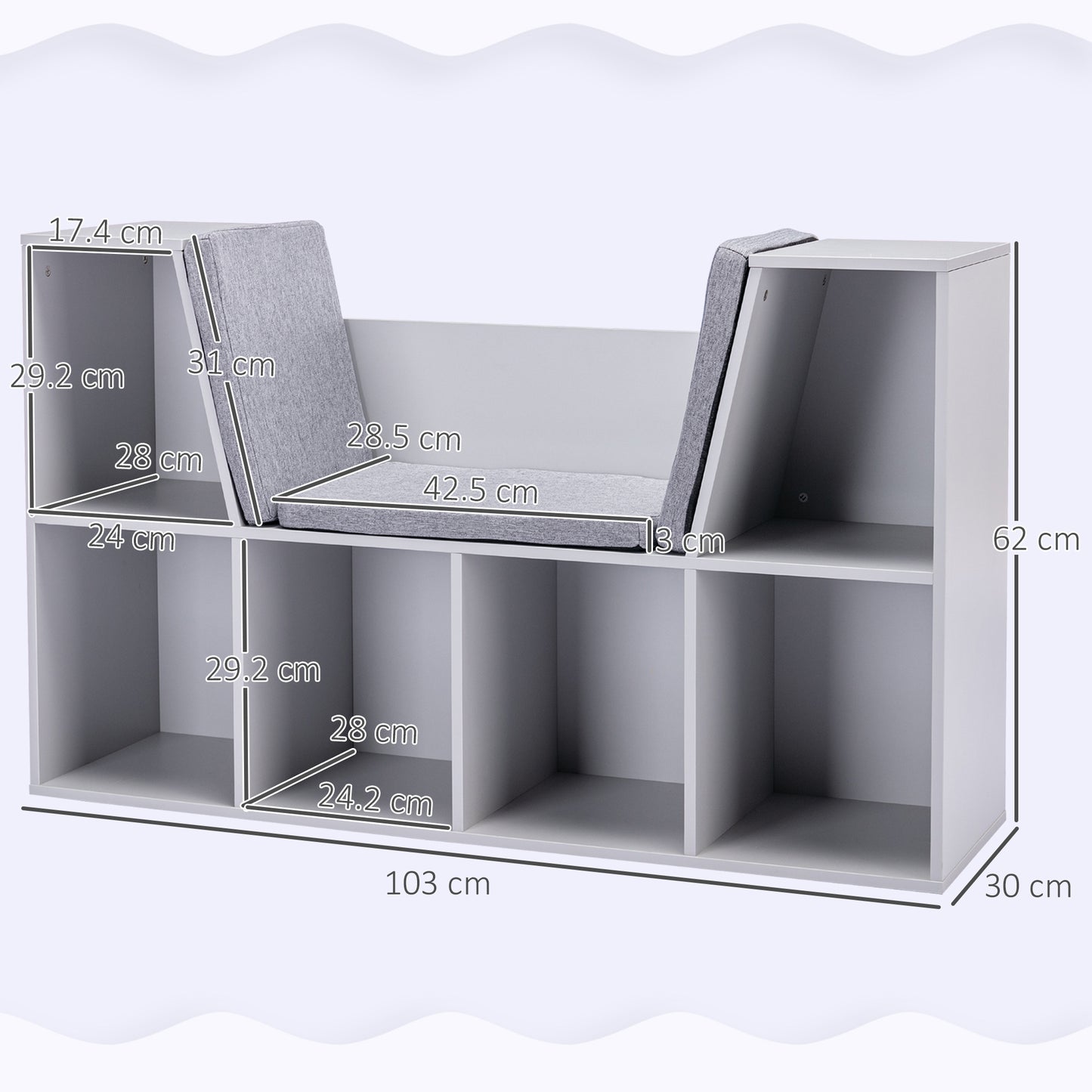 Kids Bookcase Shelf Storage Cabinet Unit