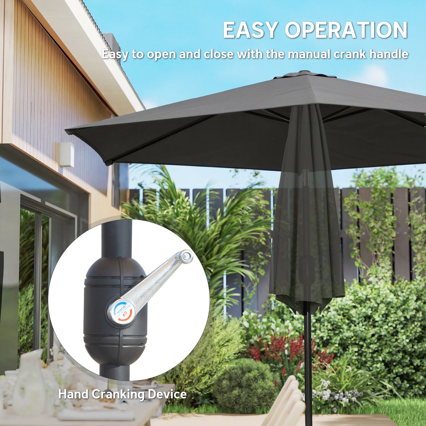 2.6 m Garden Parasol Umbrella with Aluminium Pole (1)