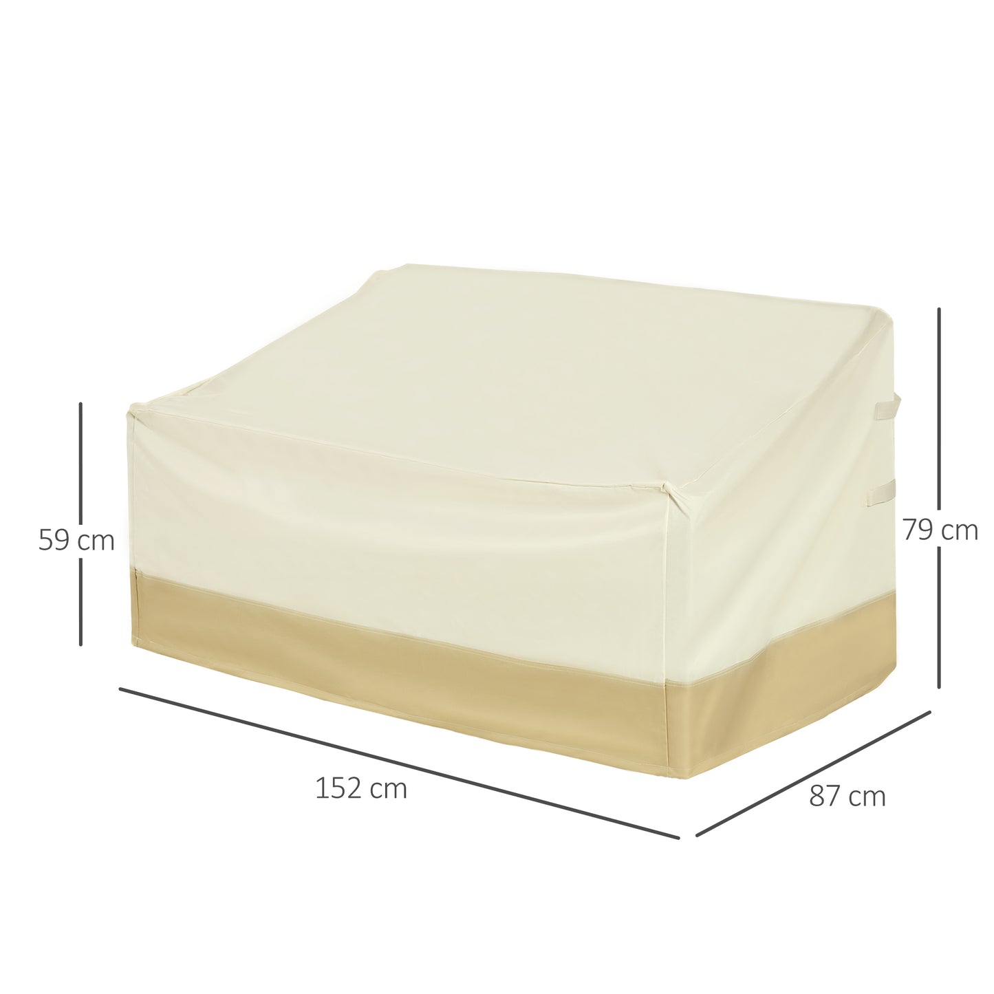 600D Oxford Cloth Furniture Cover 3 Seat Rattan Chair Protector