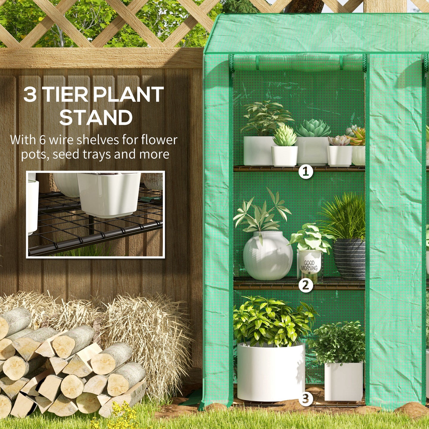 46 x 143cm Three-Shelf Mini Greenhouse