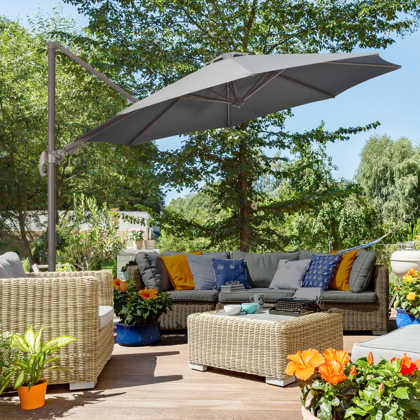 3(m) Cantilever Parasol 360° Rotation Roma Umbrella Hanging Sun