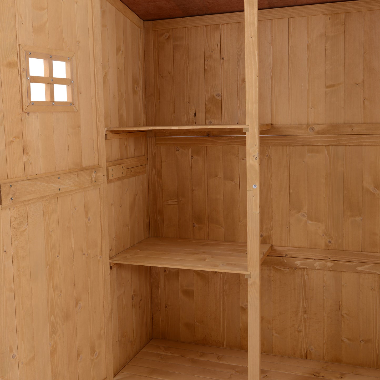 Wooden Garden Shed with Two Windows, Tool Storage Cabinet