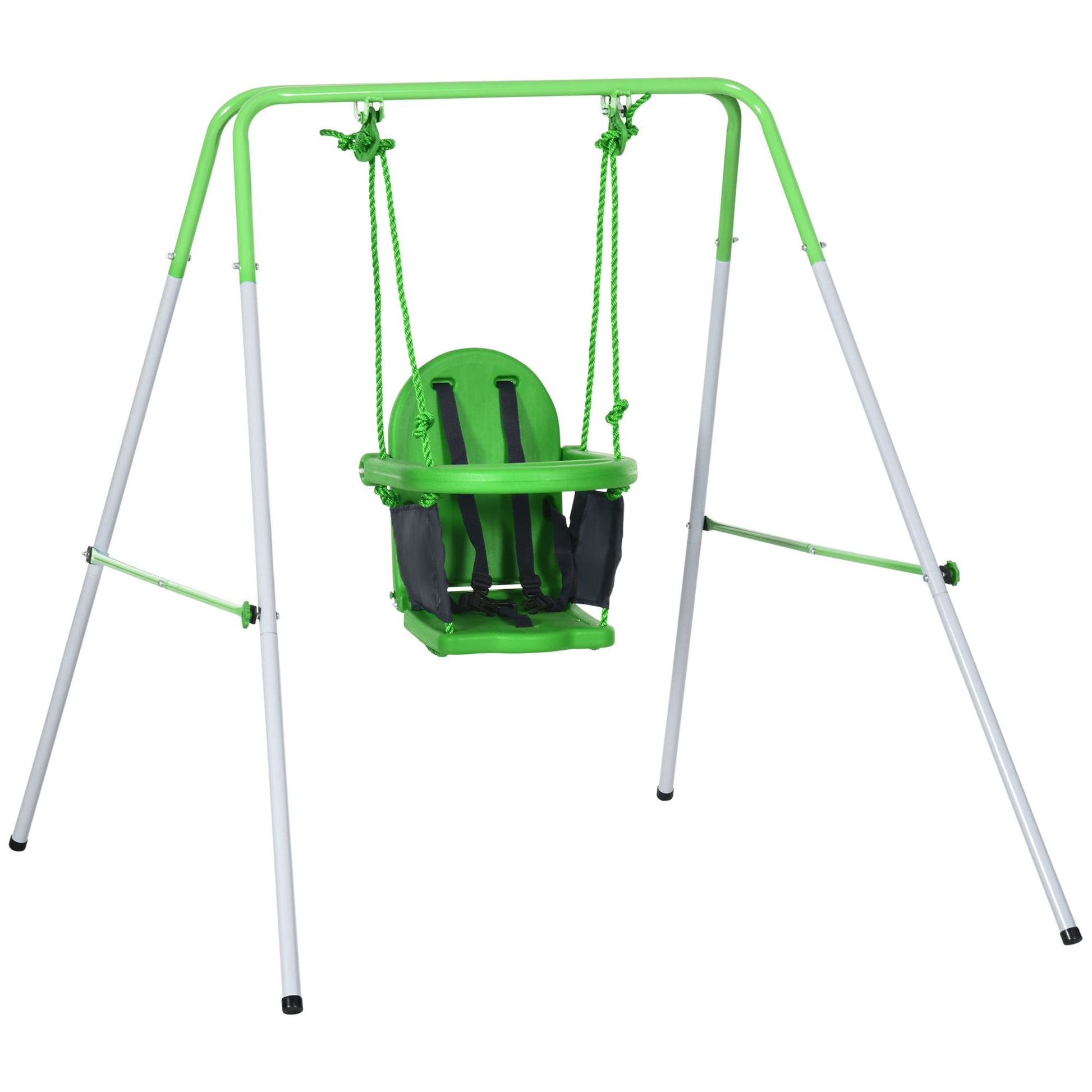 Kids Swing, Steel Nursery Swing, with Seatbelt, High Support Back