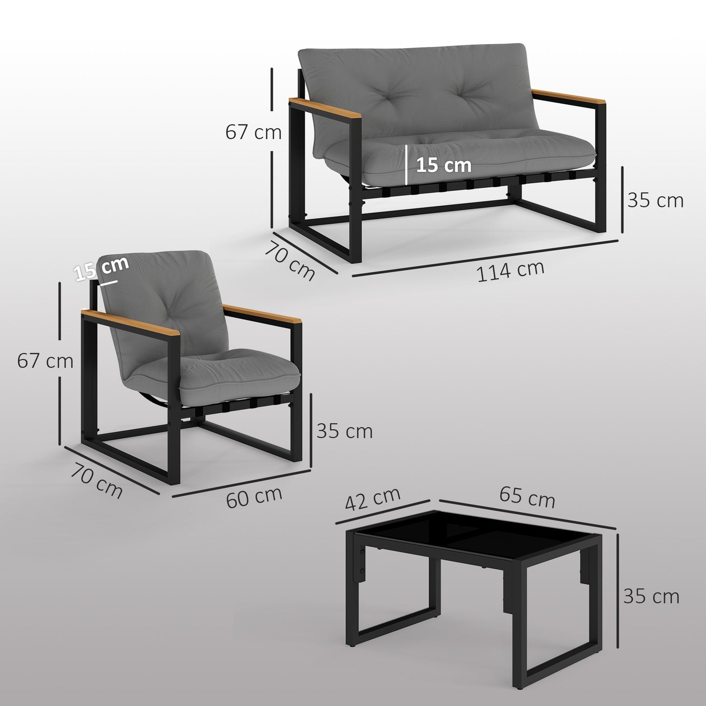 Garden Furniture Set, 4 Piece Indoor Outdoor Conservatory