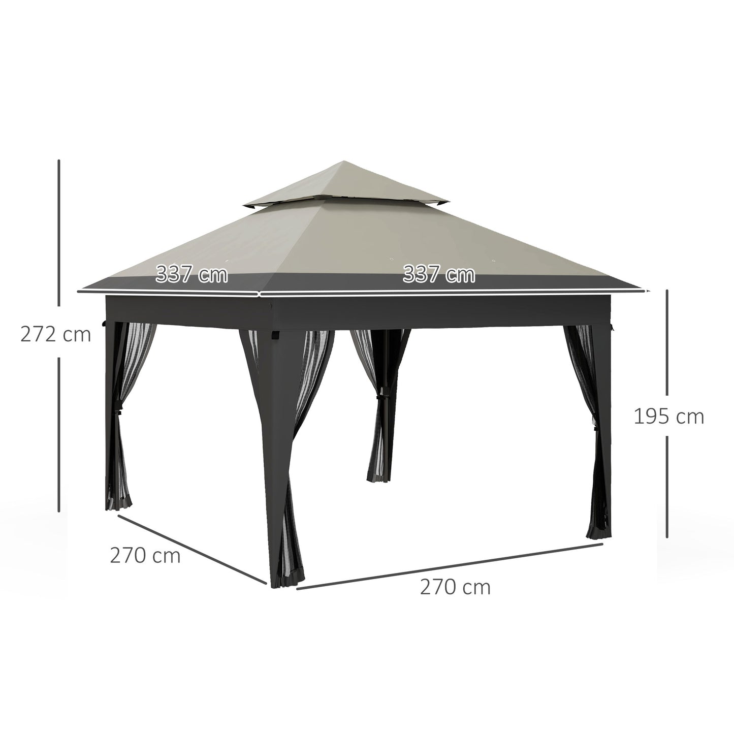3 x 3(m) Pop Up Gazebo with Mosquito Netting