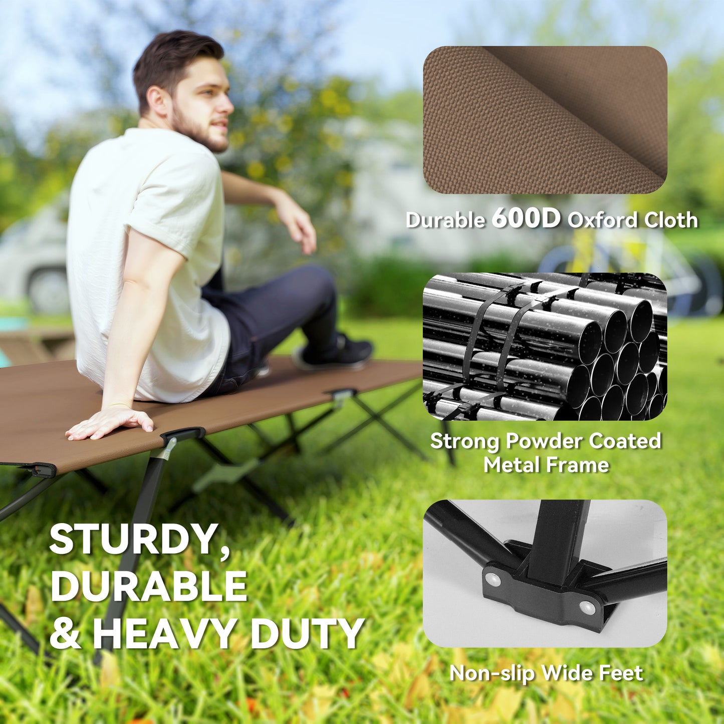 Double Camping Cot Bed, with Bag