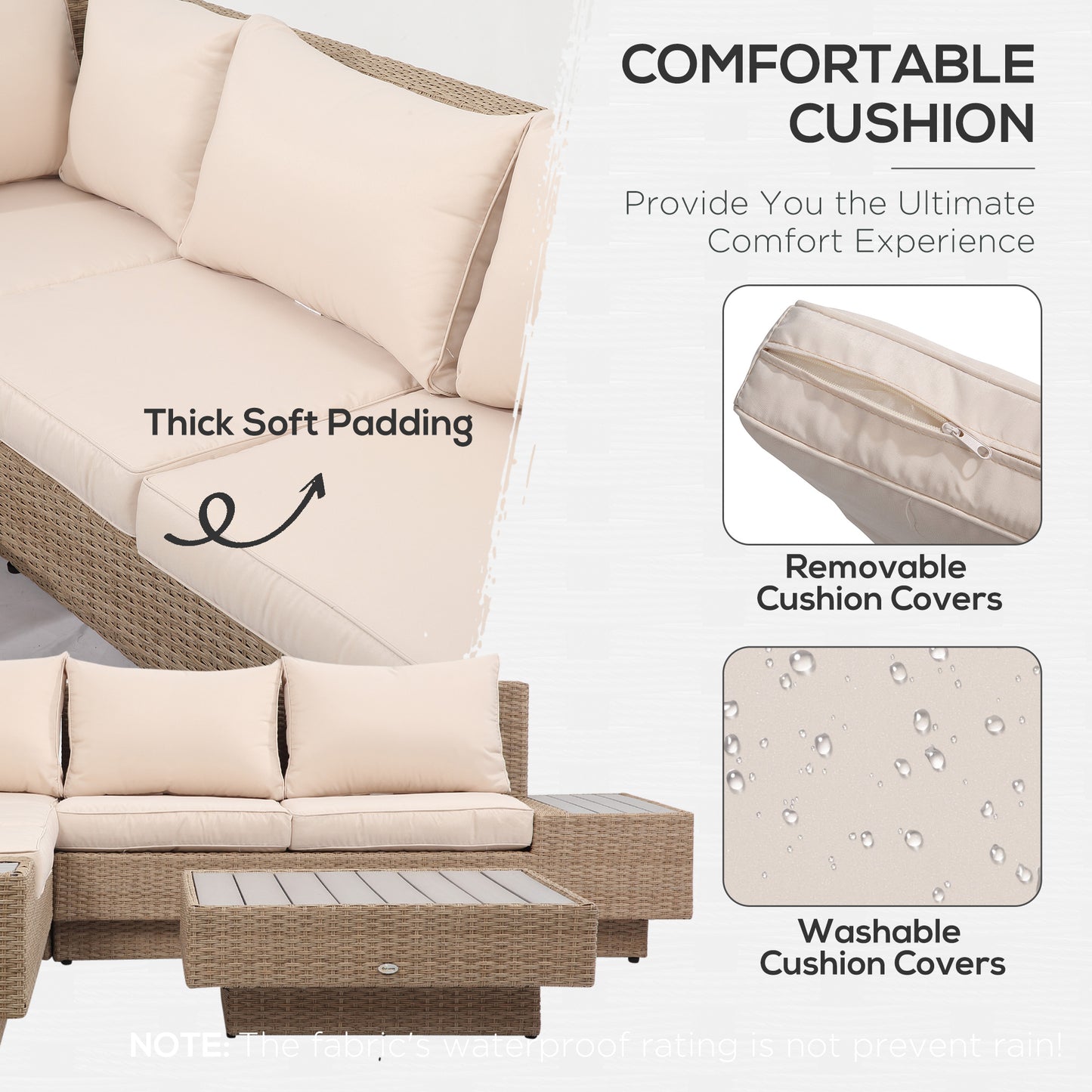 4 Pieces Rattan Garden Furniture Set (4)