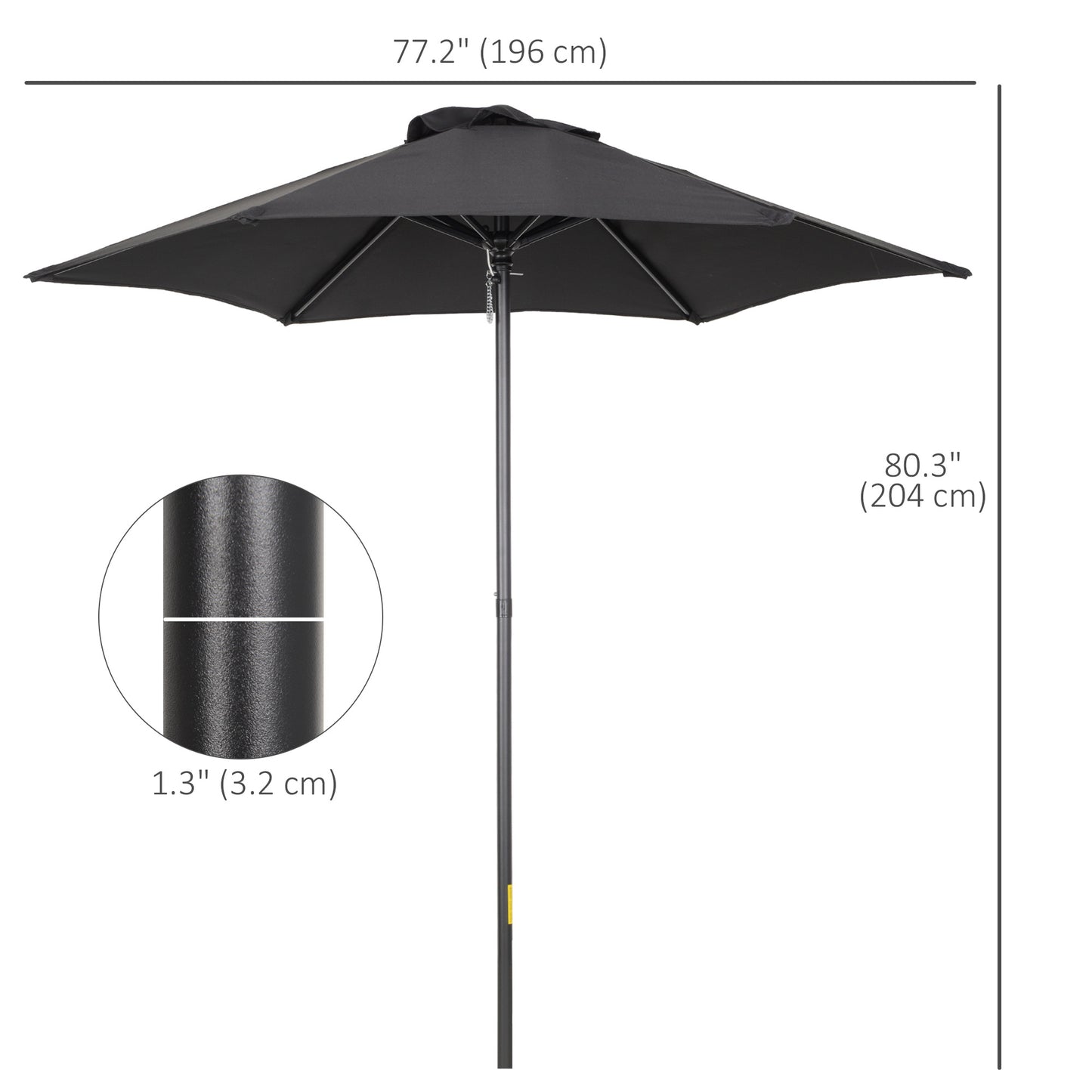 2m Garden Parasol Umbrella