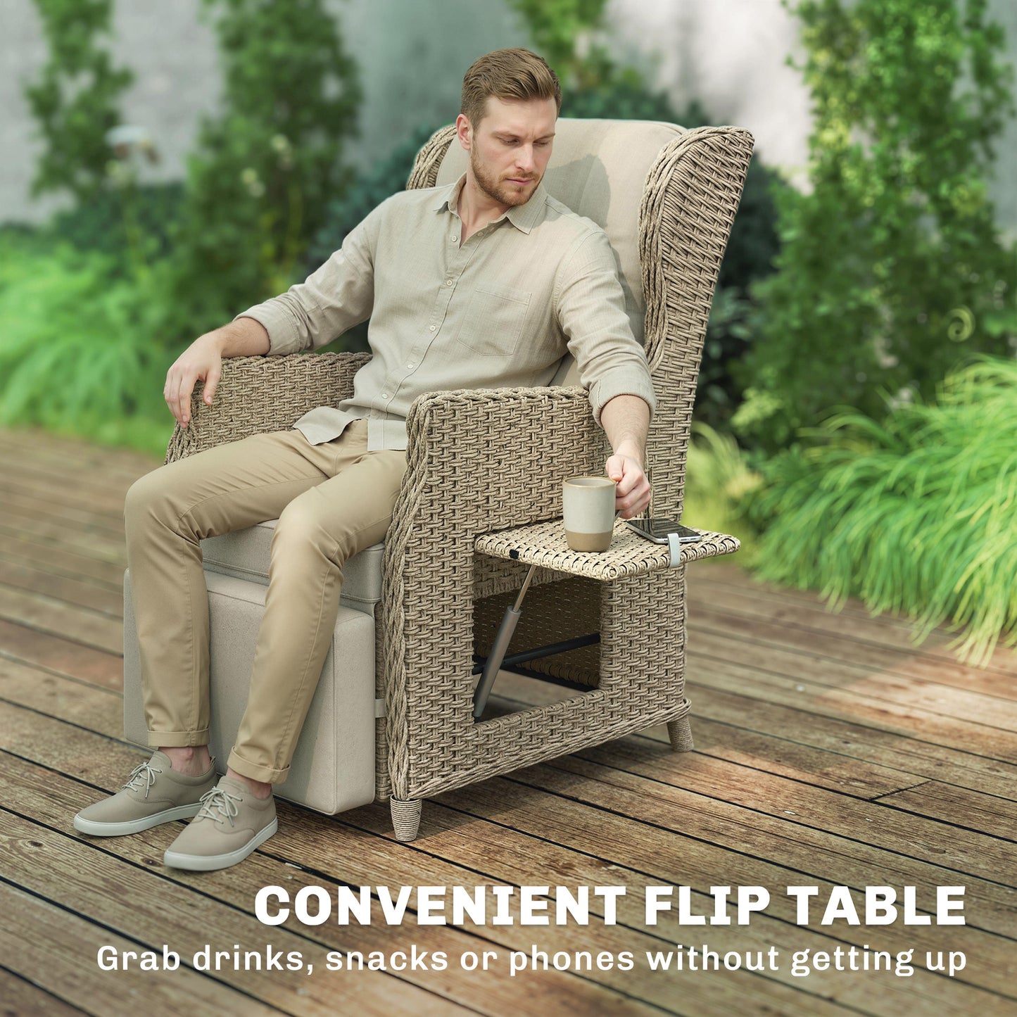 Rattan Garden Recliner Chair