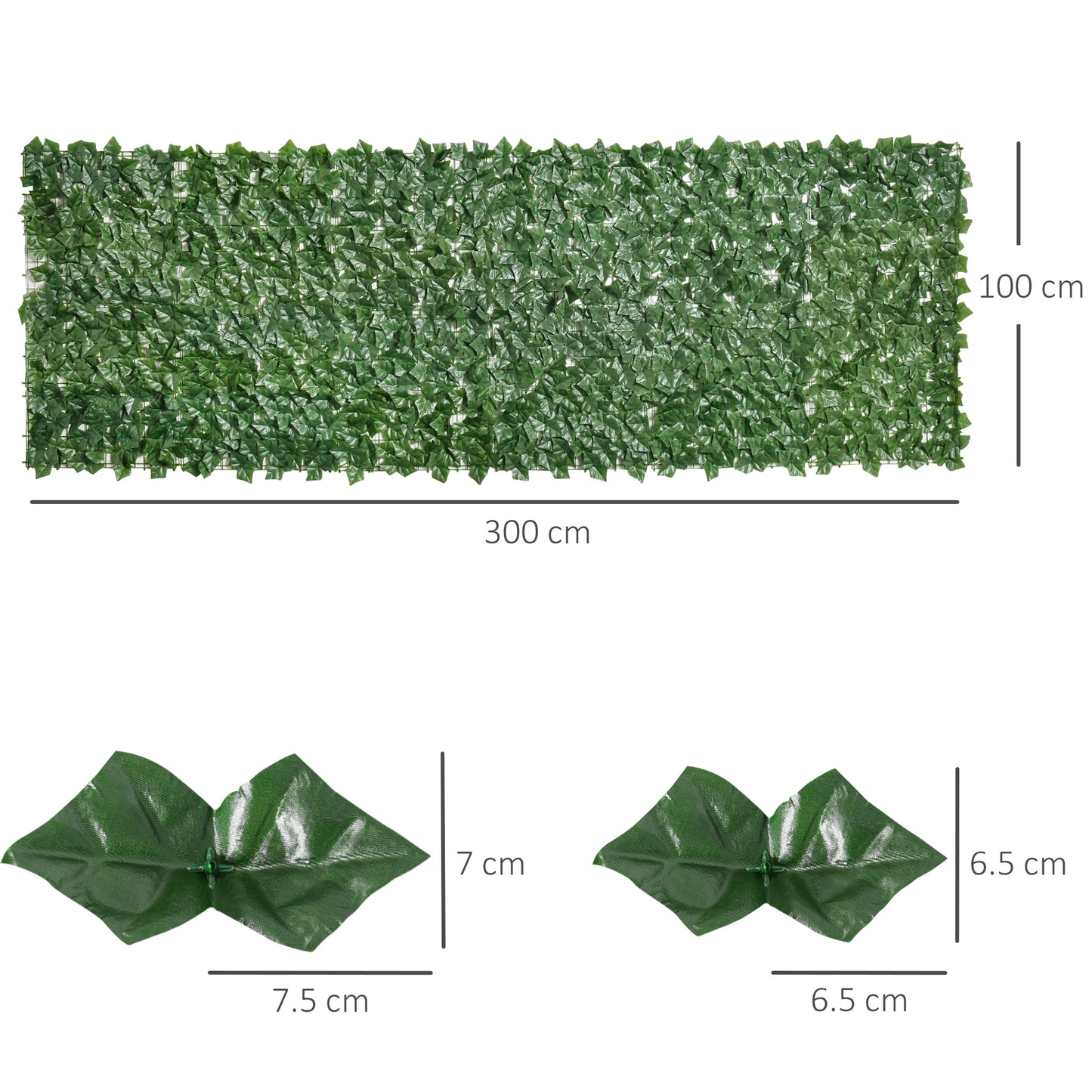 2-Piece Artificial Leaf Hedge Screen Privacy Fence Panel