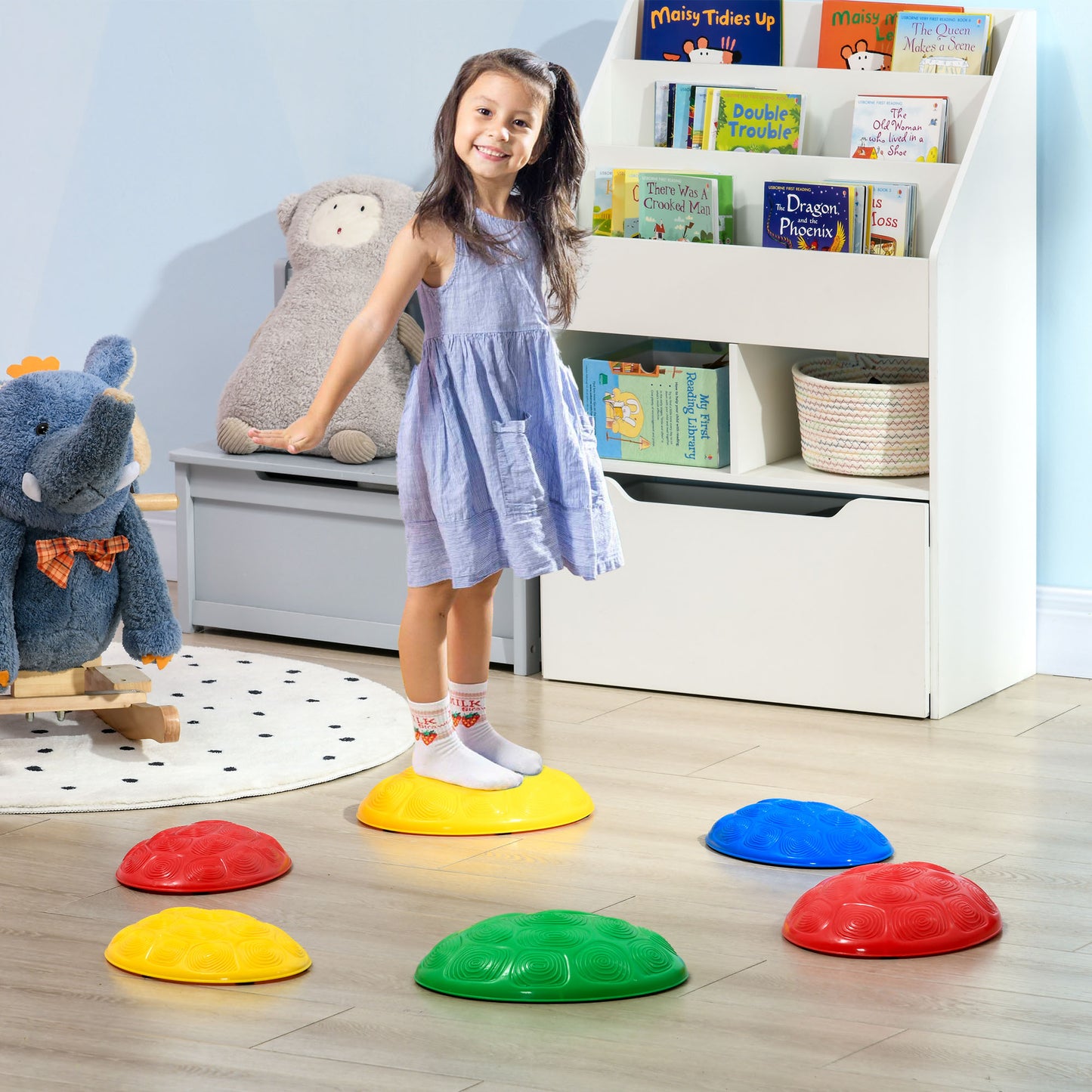 Six-Piece Kids Stepping Stones, with Non-Slip Mats