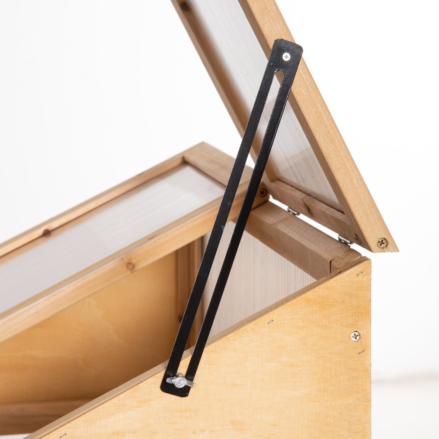 Wooden Cold Frame Polycarbonate Greenhouse with Openable Top Cover