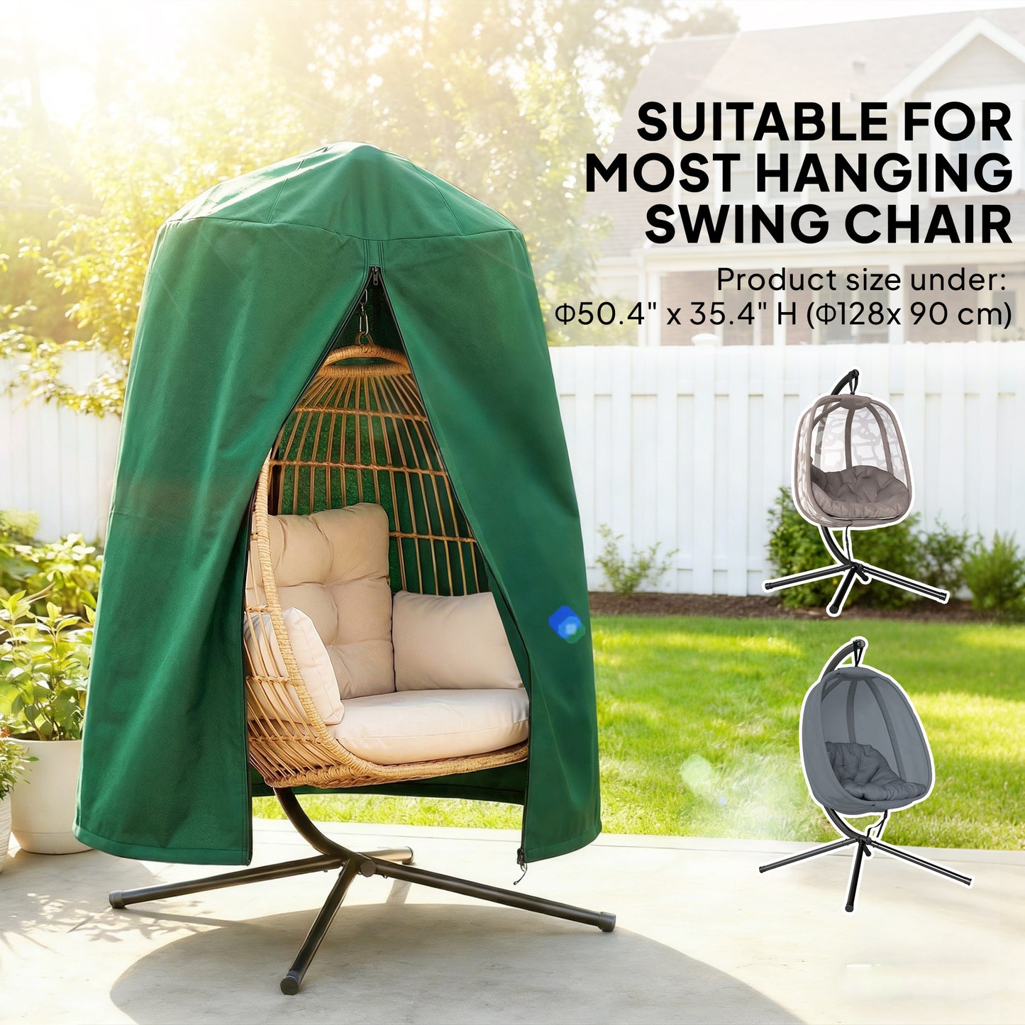190 x Φ128cm Hanging Egg Chair Furniture Cover