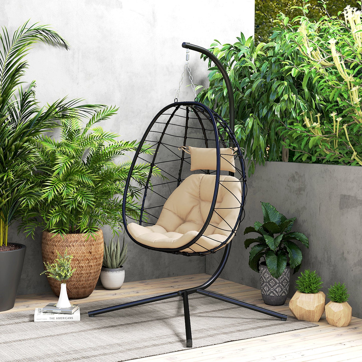 Hanging Egg Chair Outdoor Indoor Garden Swing Chair (6)