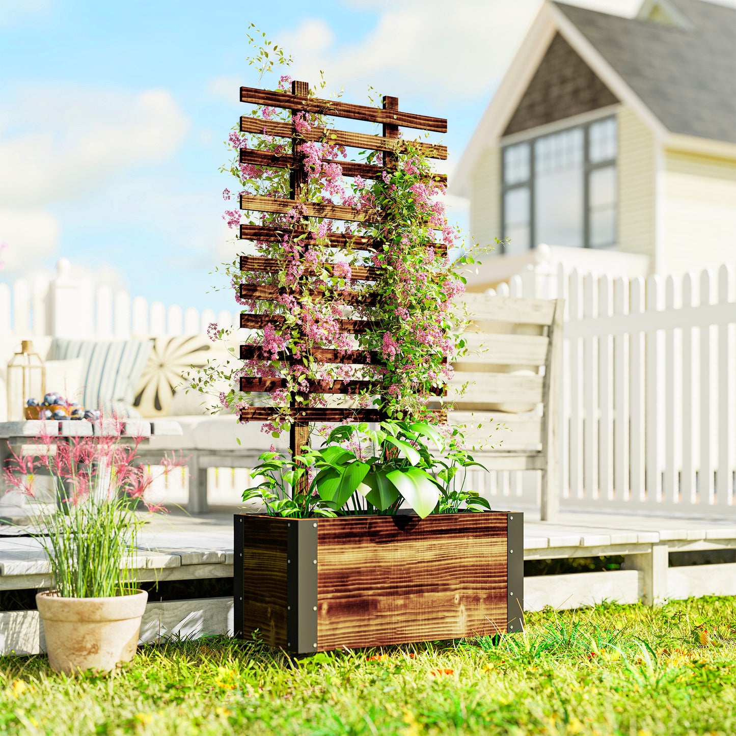 Raised Garden Bed with Trellis