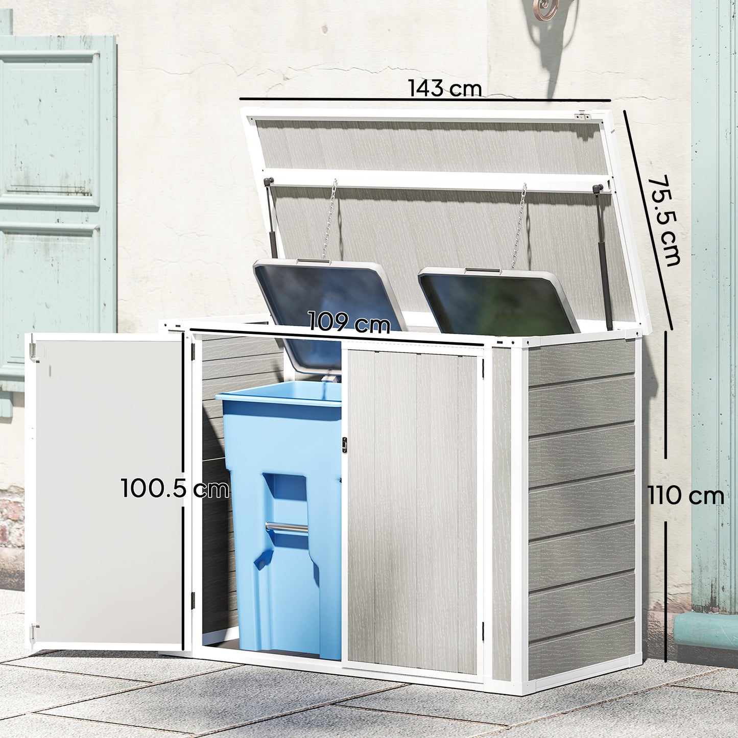 4.7 x 2.5FT Garden Shed, Lockable Outdoor Storage with Openable Lid