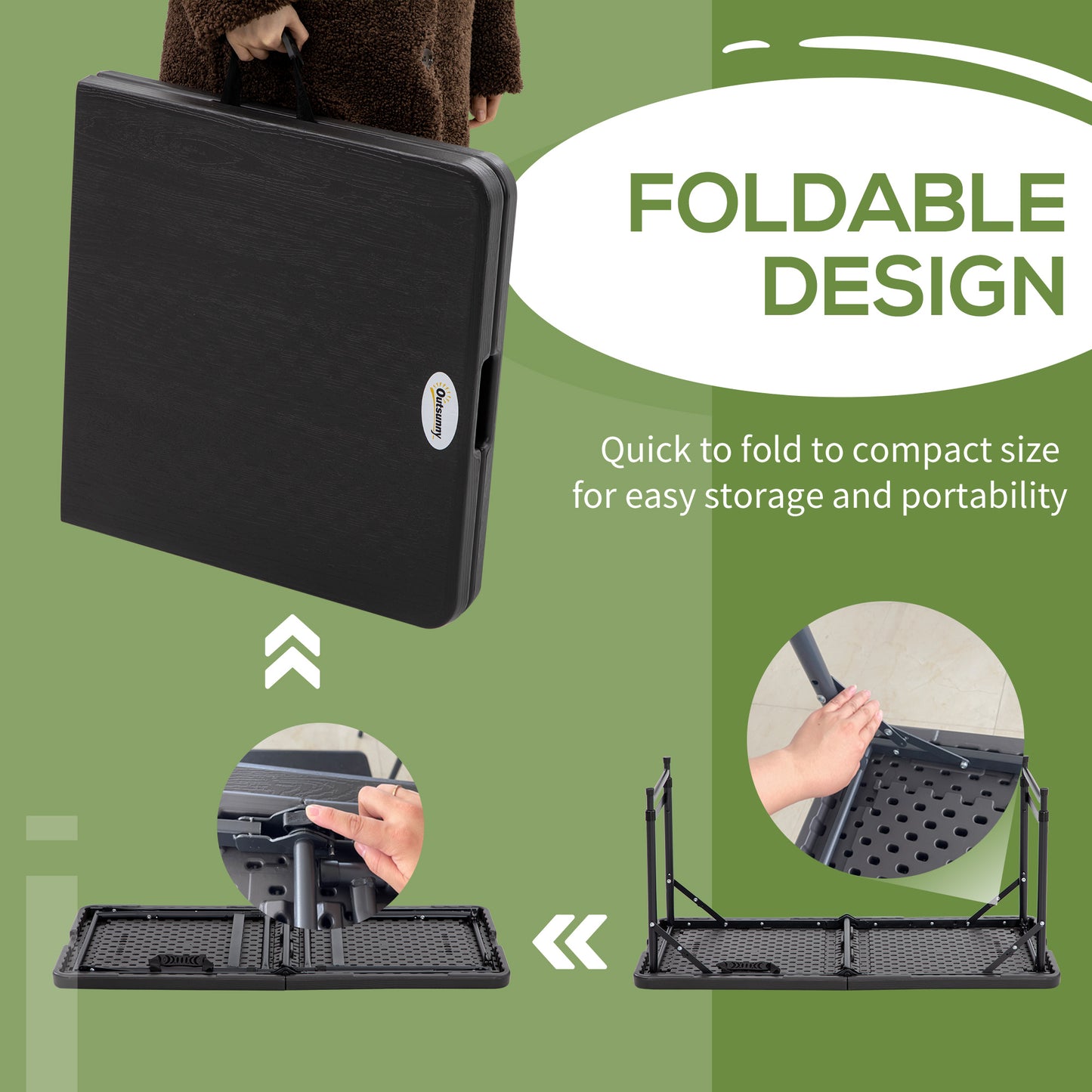 Foldable Patio Dining Table for 4
