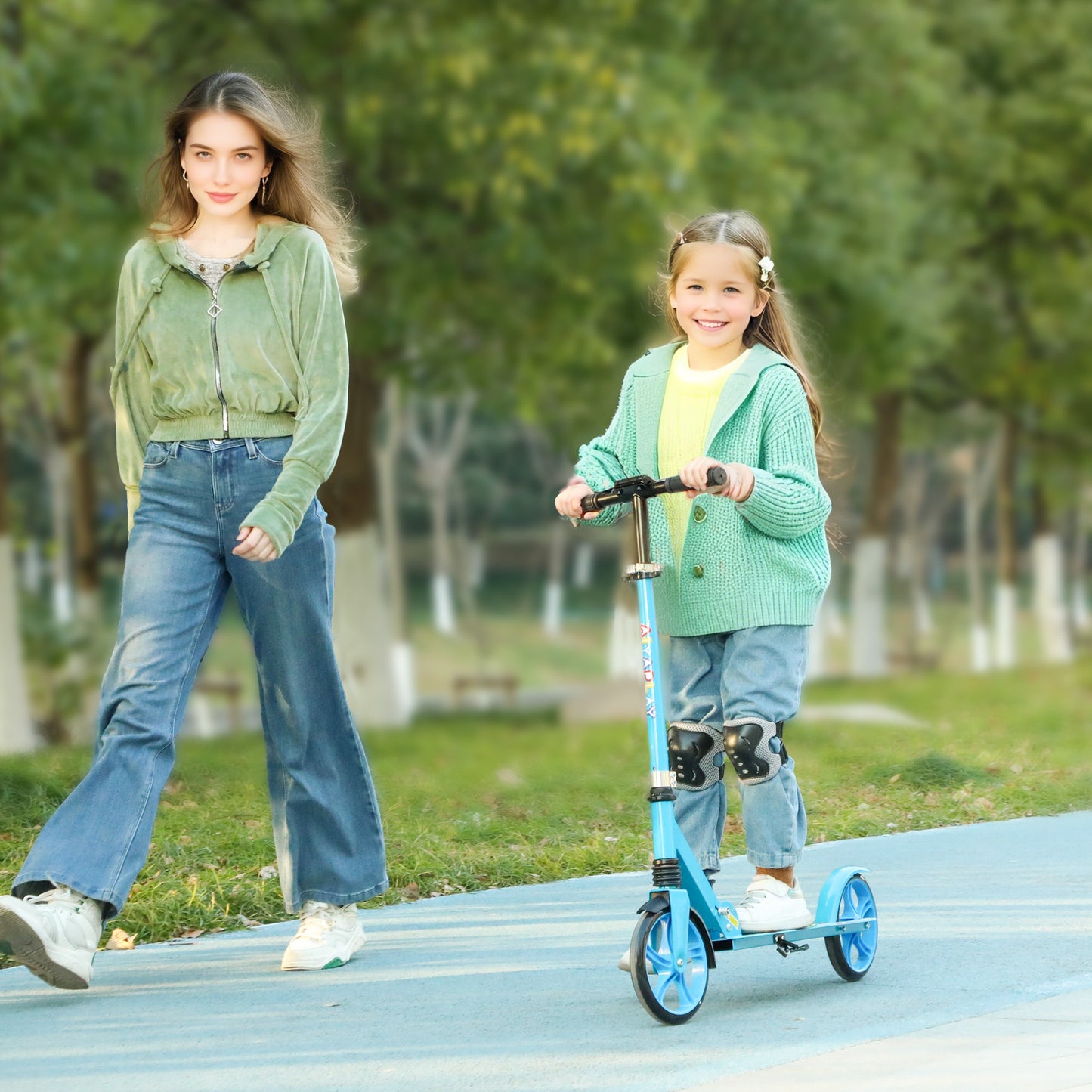 Foldable Kids Scooter with Adjustable Handlebar, 200mm Big Wheel