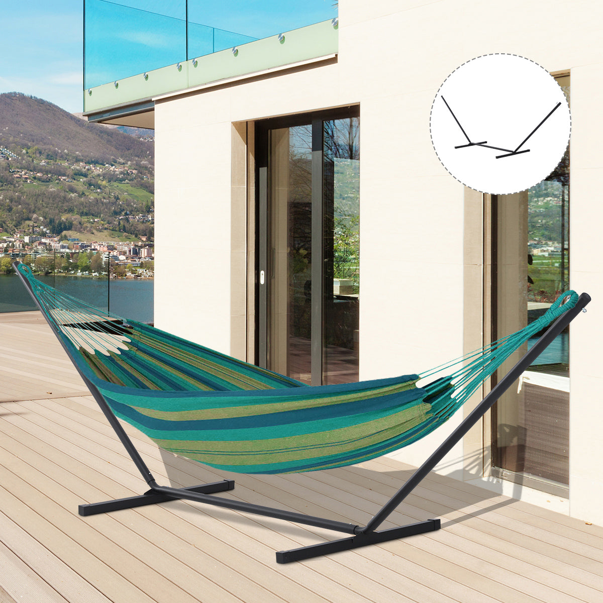3.6m Extra-long Universal Hammock Stand Metal Frame Garden Camping