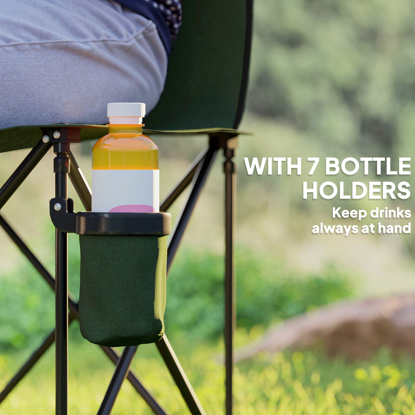 6 Seater Folding Camping Chair with Cup Holder & Carry Bag