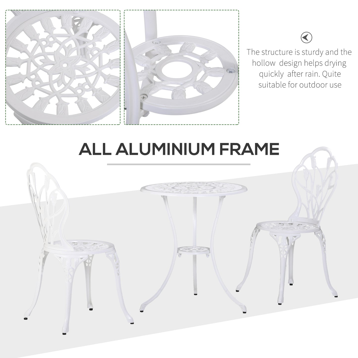 3 Piece Patio Bistro Set for 2