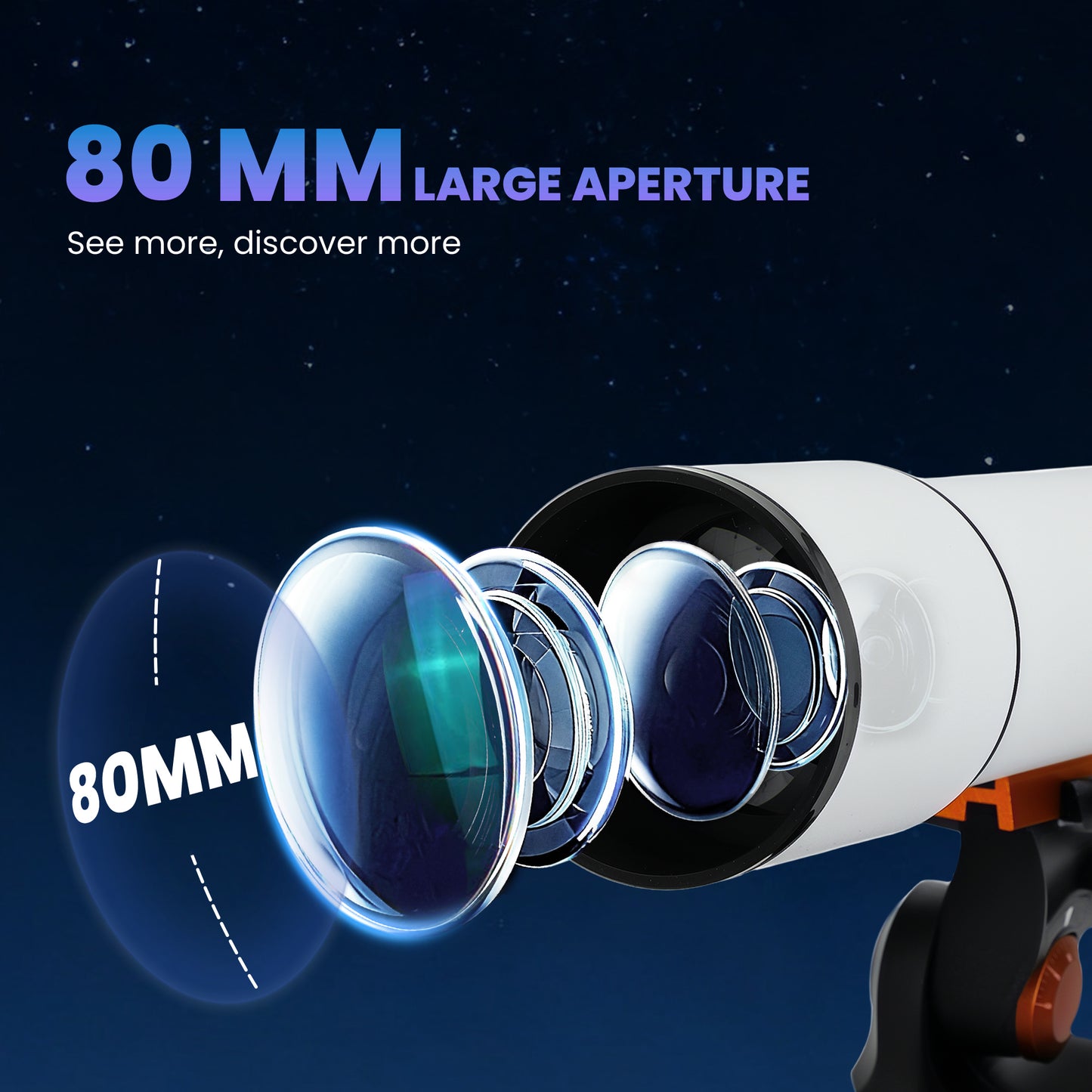 Astronomy Telescope for Adults and Beginners with 80 mm Aperture