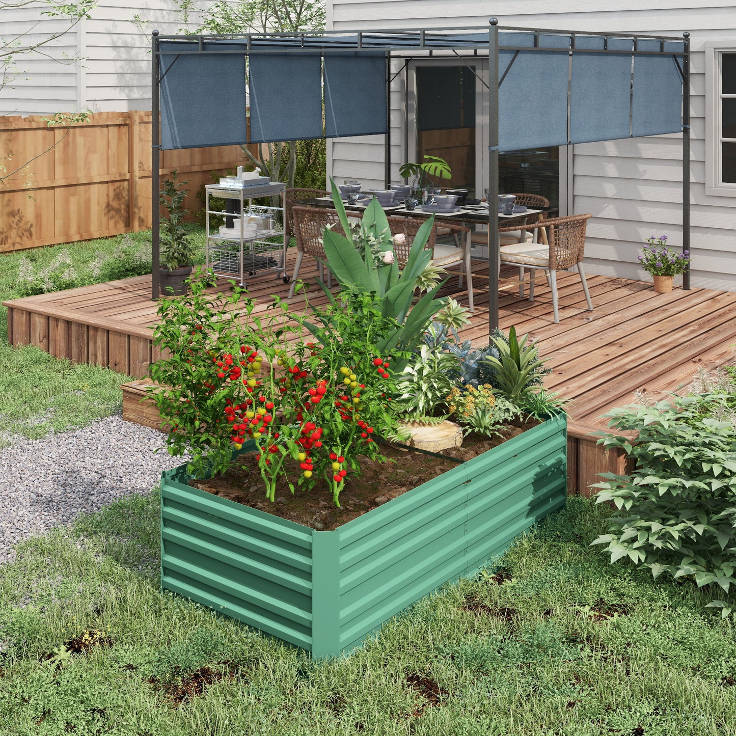 Raised Beds for Garden, Galvanised Steel Outdoor Planters (2)