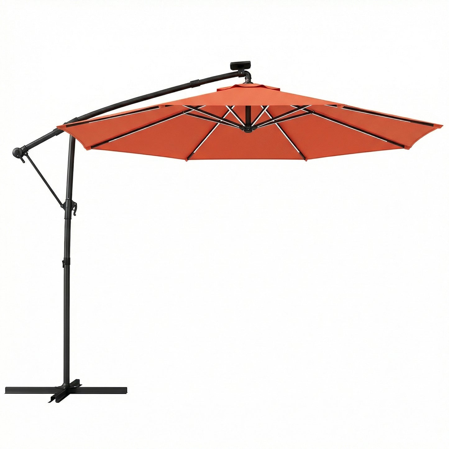 3 m Garden Cantilever Parasol with LED Solar Light