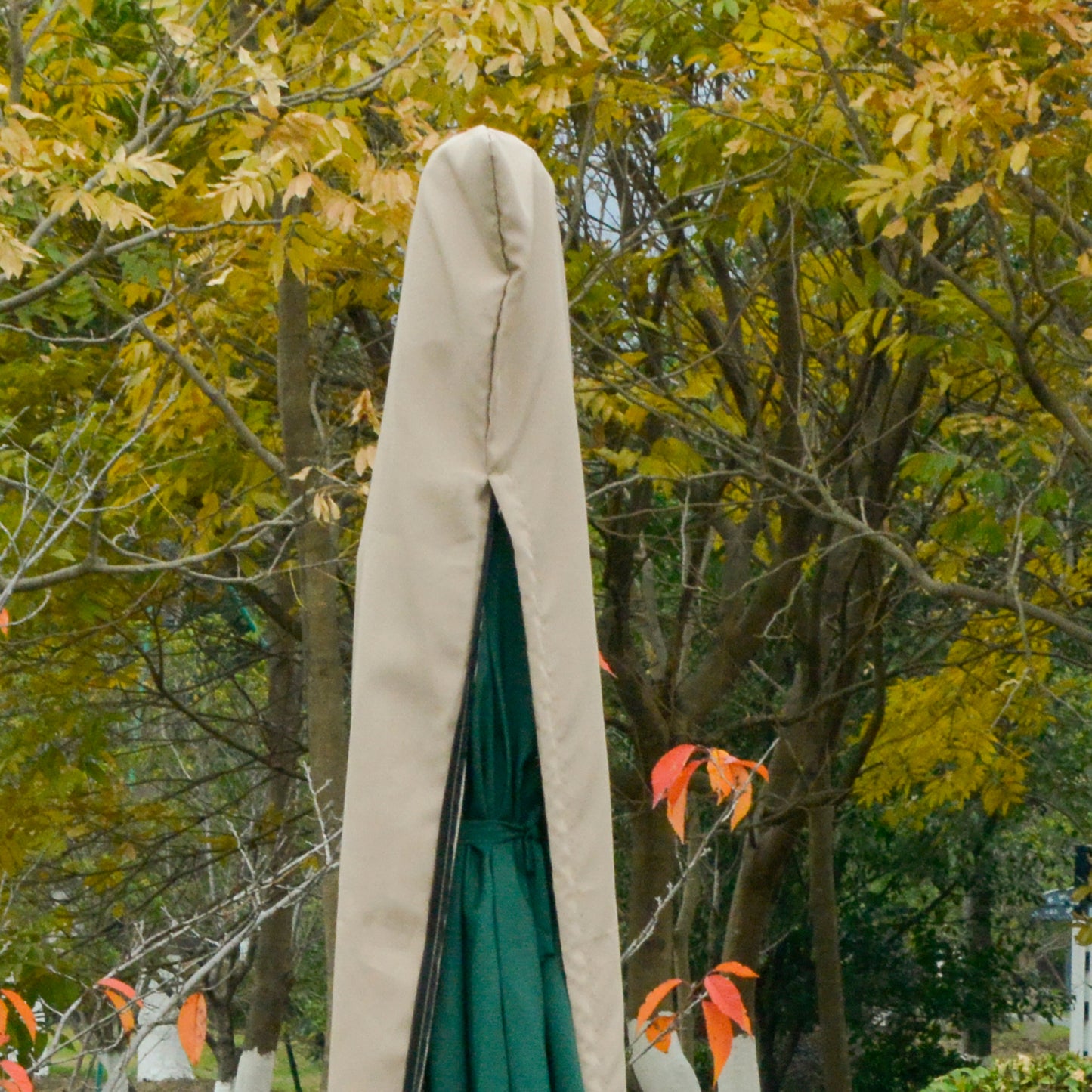 Outdoor Cantilever Umbrella Cover with Rod, Zipper