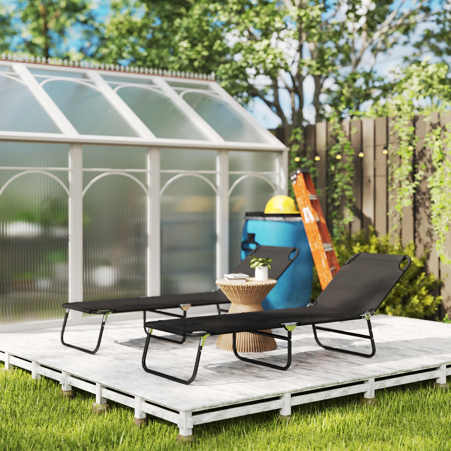 Garden Sun Lounger, with Five-Position Back (3)