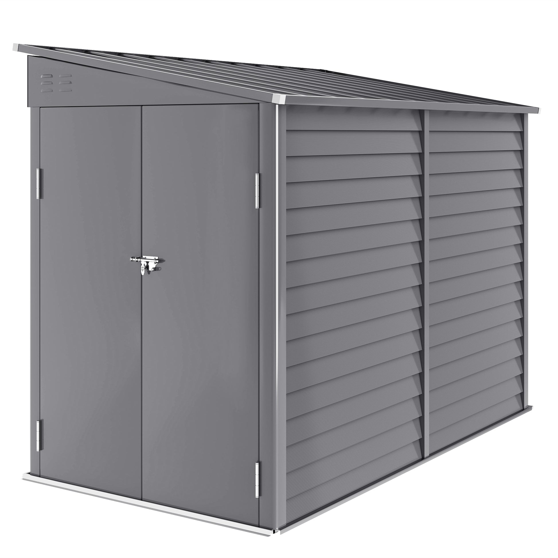 5 x 9ft Galvanised Metal Garden Shed with Foundation Kit