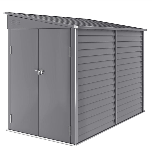 5 x 9ft Galvanised Metal Garden Shed with Foundation Kit