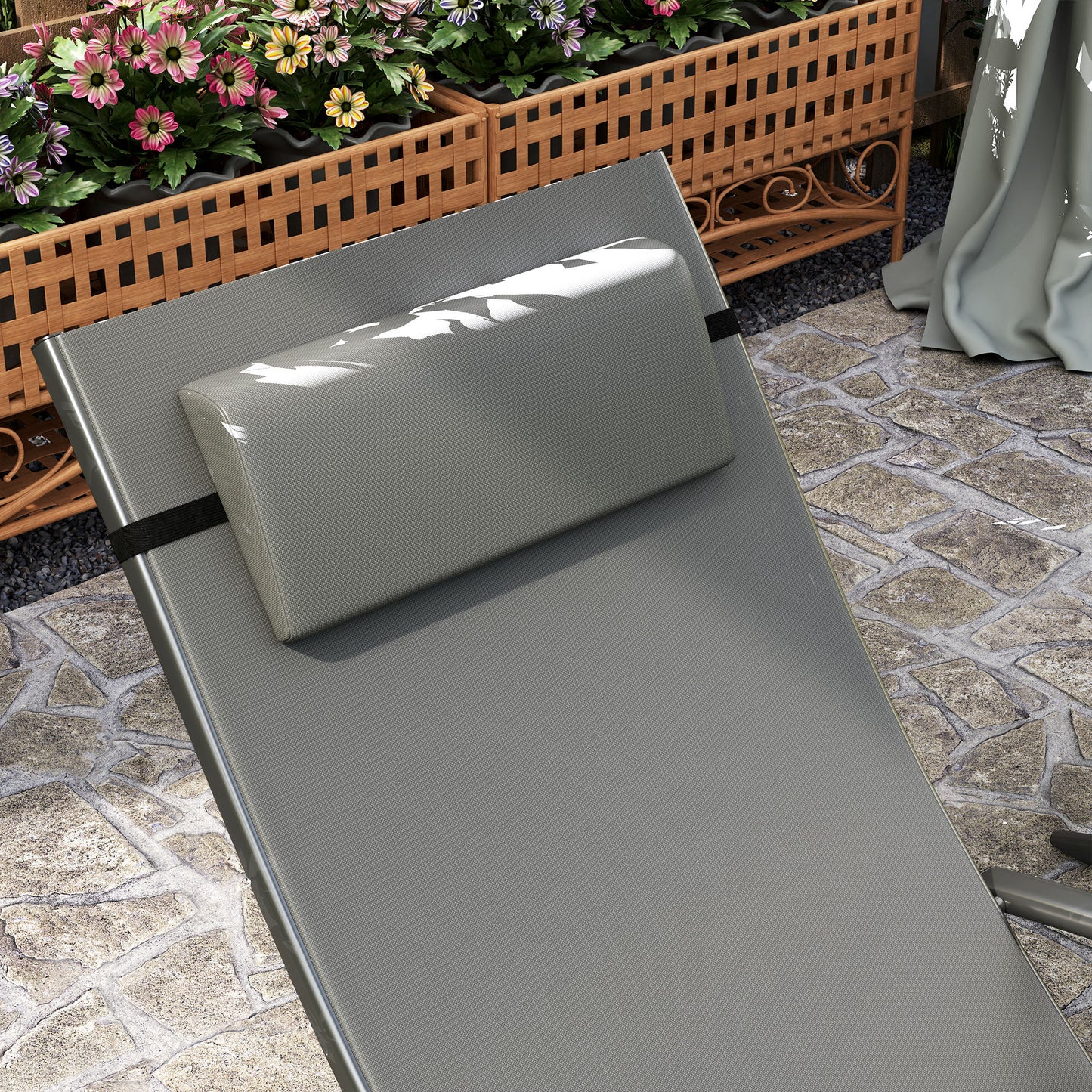 Set of Two Adjustable Back Sun Loungers