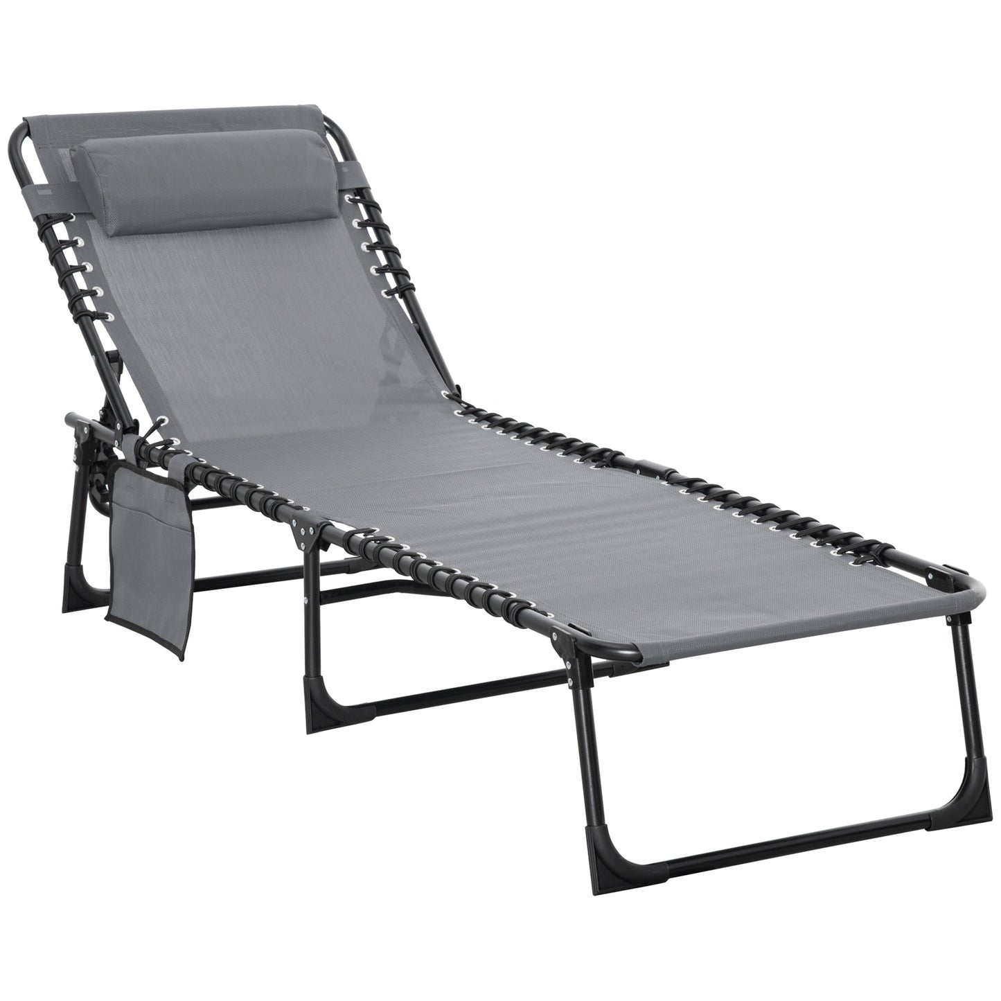 Portable Sun Lounger, Folding Camping Bed Cot