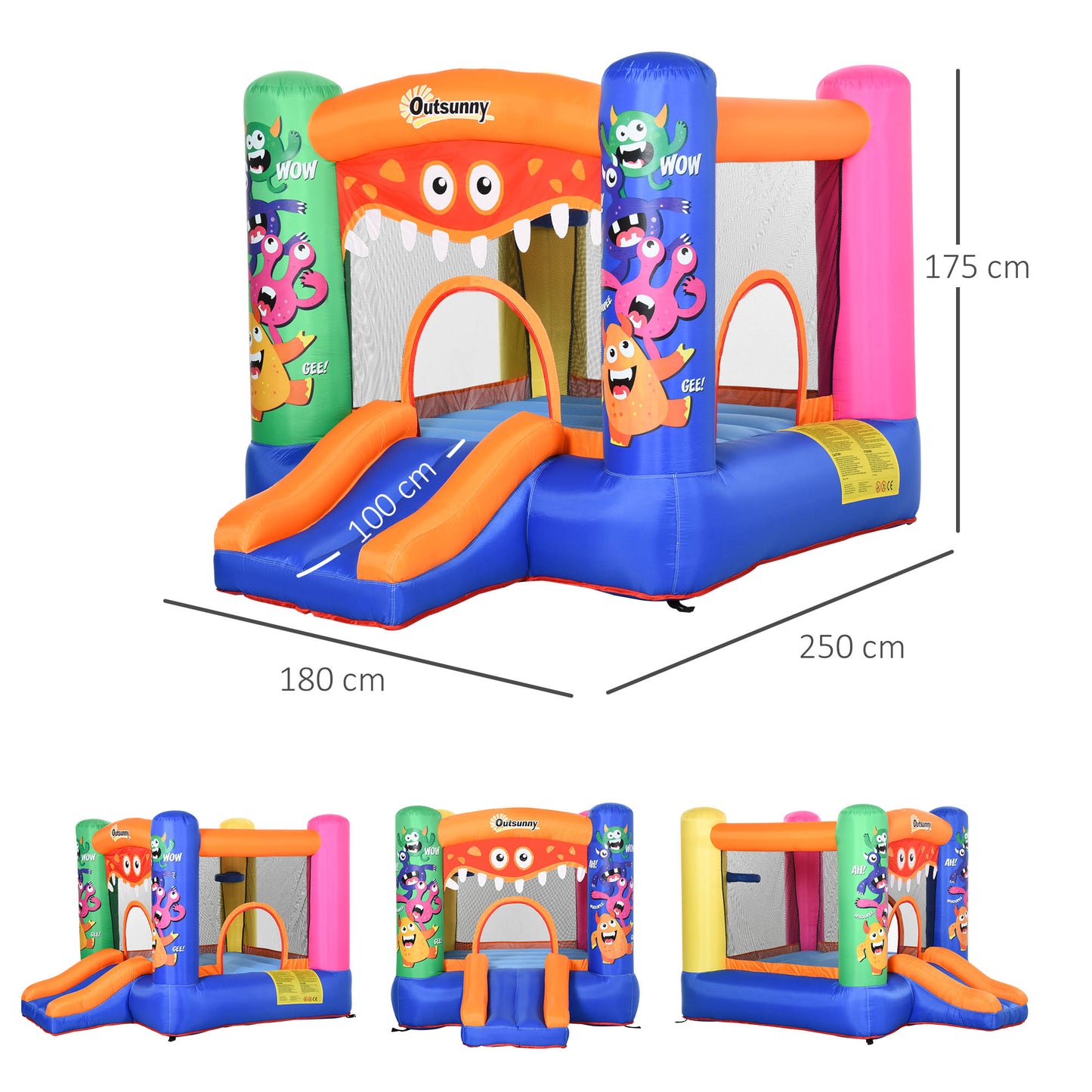 Bouncy Castle Inflatable Basket Trampoline Slide Monster Design 180