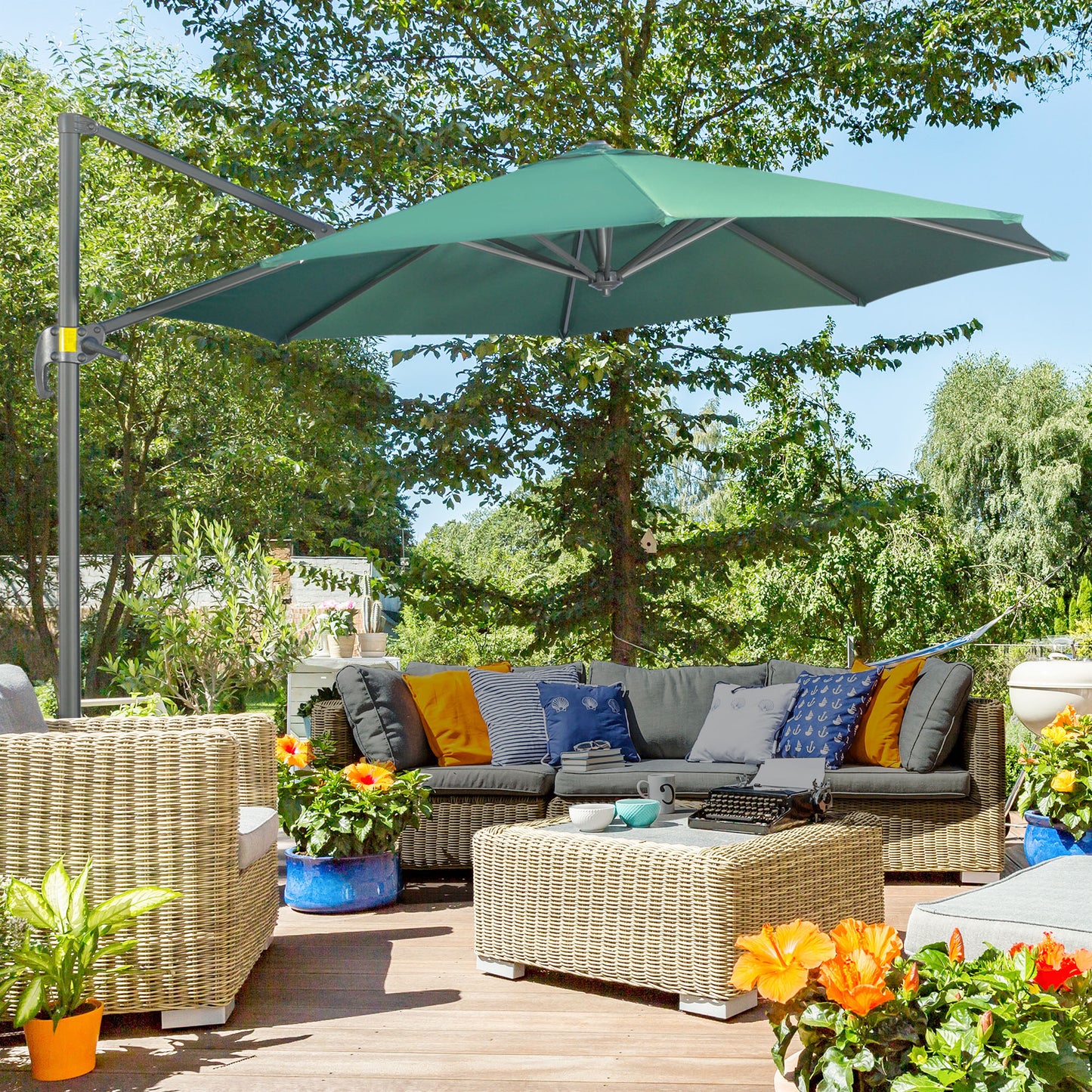 3 x 3(m) Cantilever Parasol with Cross Base