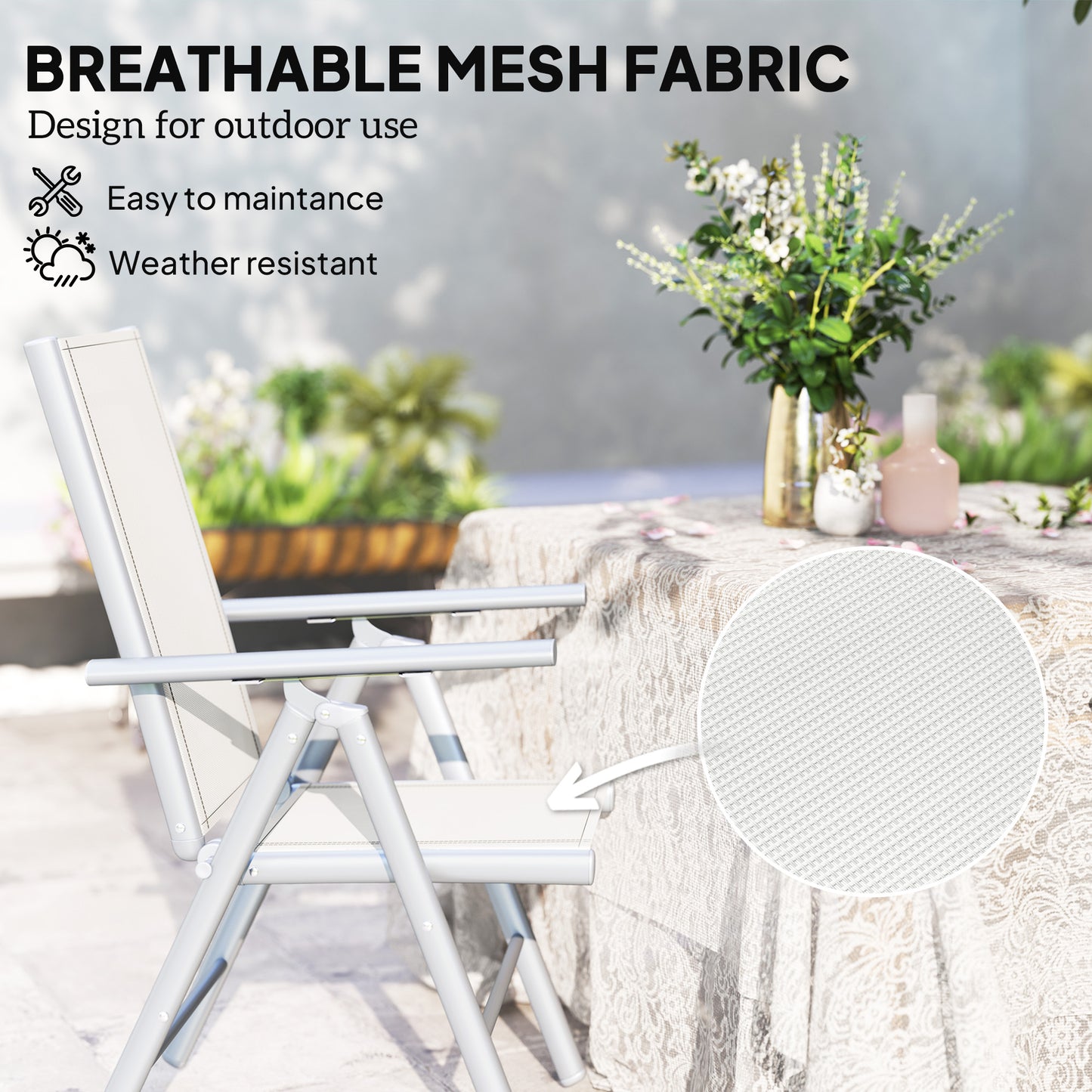 Set of Two Aluminium Folding Chairs