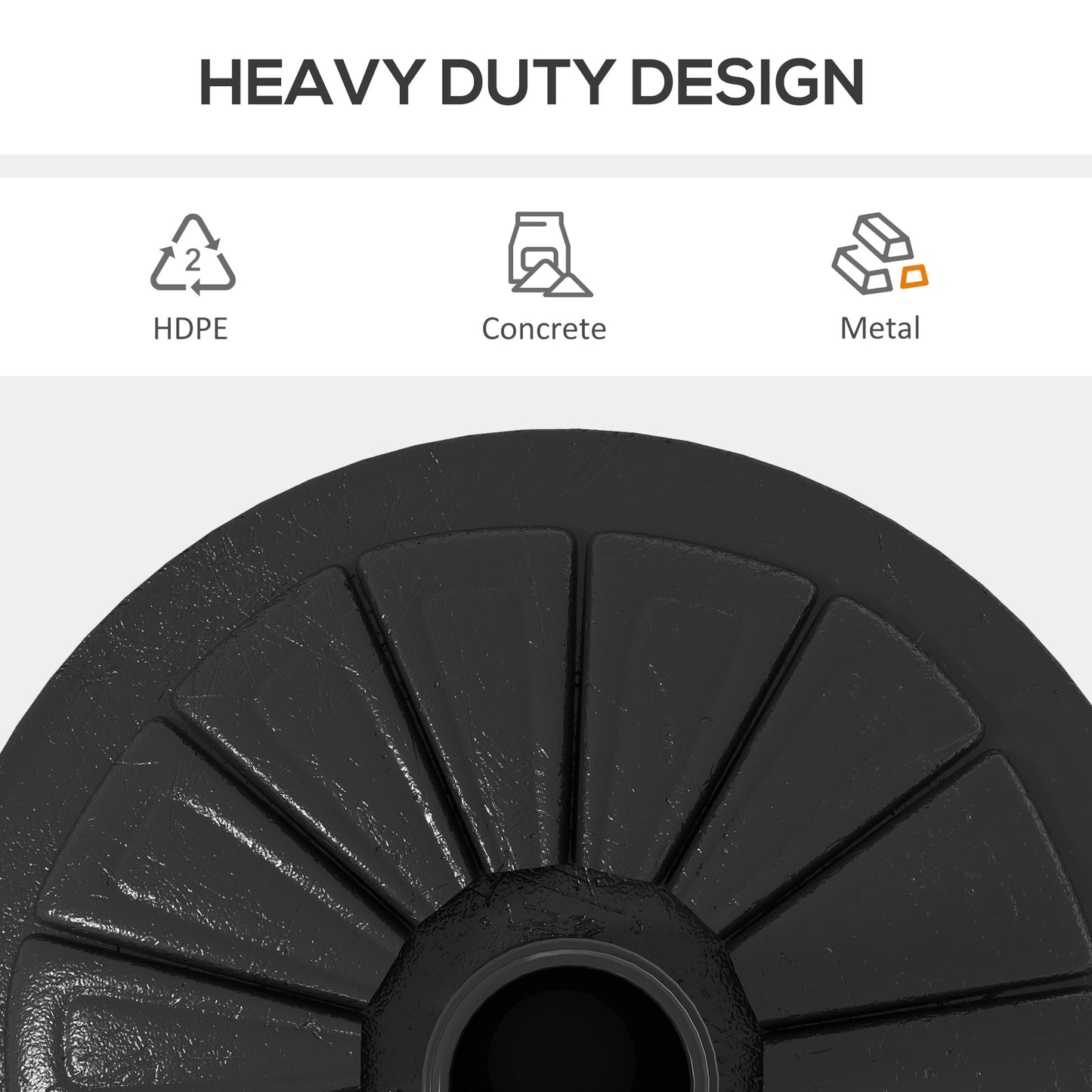 Umbrella Base, Heavy Duty Concrete Base Holder with Steel Pole