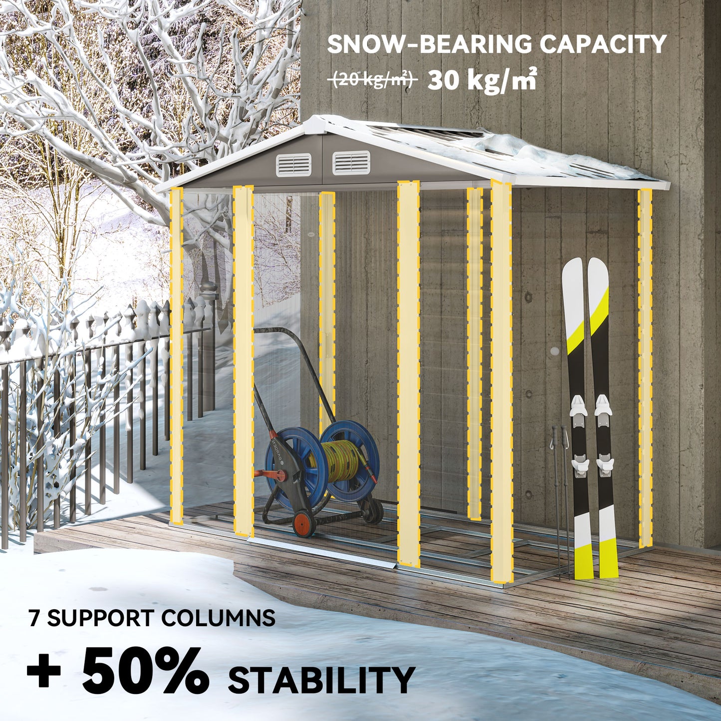 7 x 4ft Garden Shed, Easy to Assemble