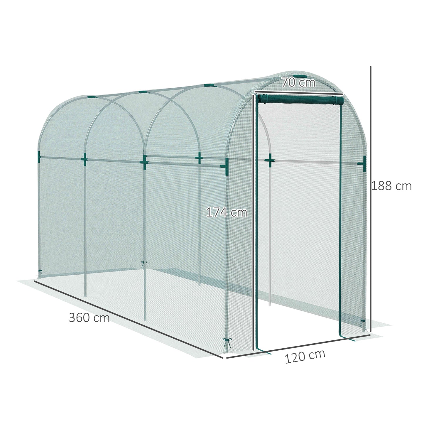 360 x 120cm Galvanised Steel Fruit Cage