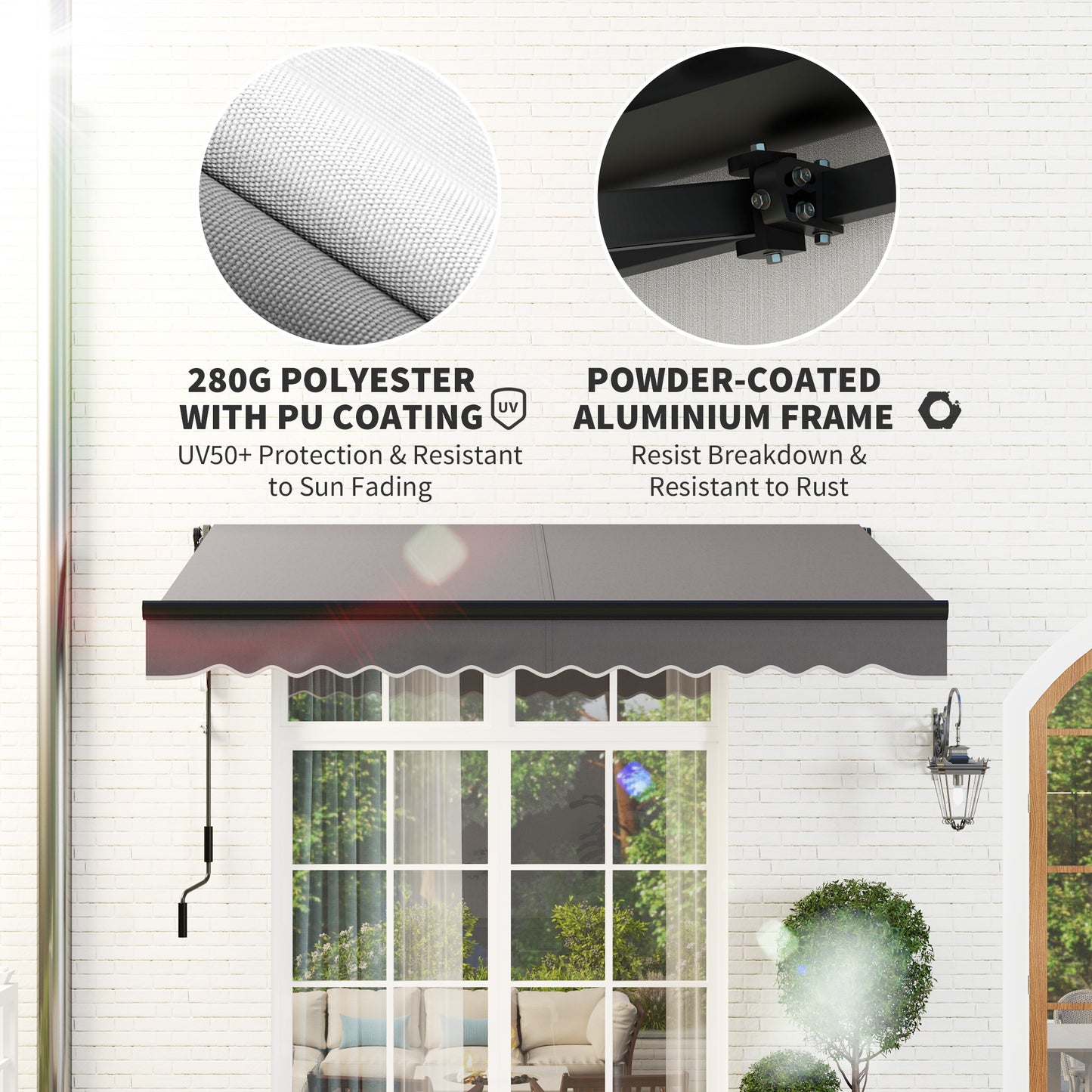 3 x 2.5m Electric Awning with LED Light and Remote Controller
