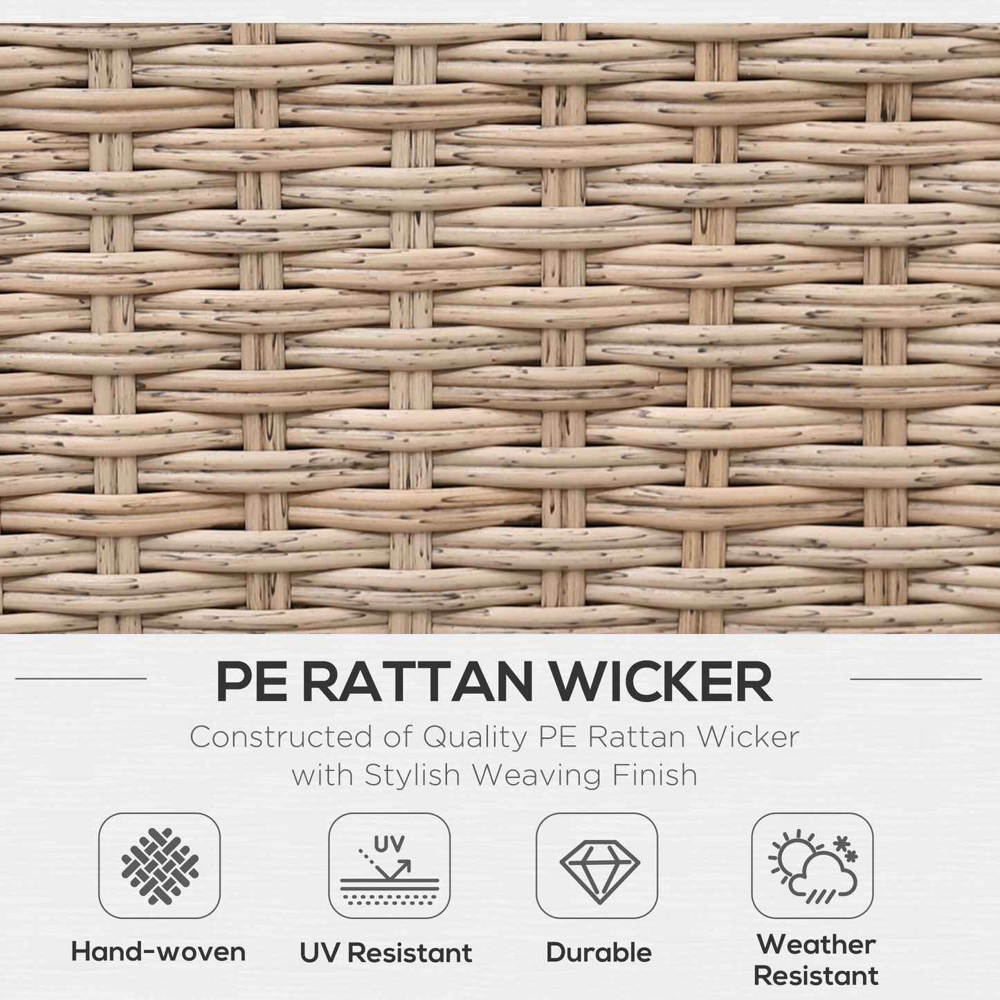 4 Pieces Rattan Garden Furniture Set (4)