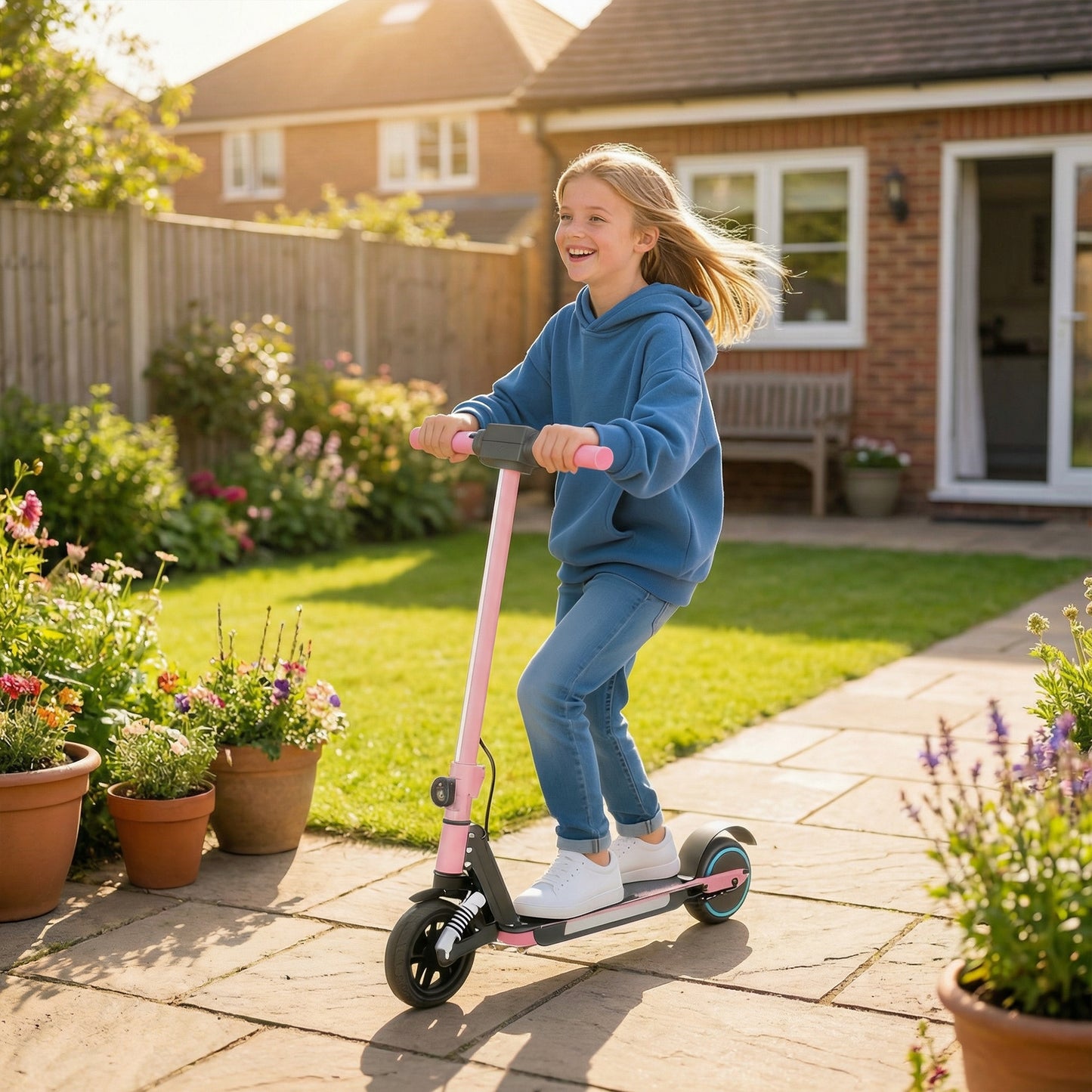 Folding Electric Scooter for Kids, with Dual Brakes