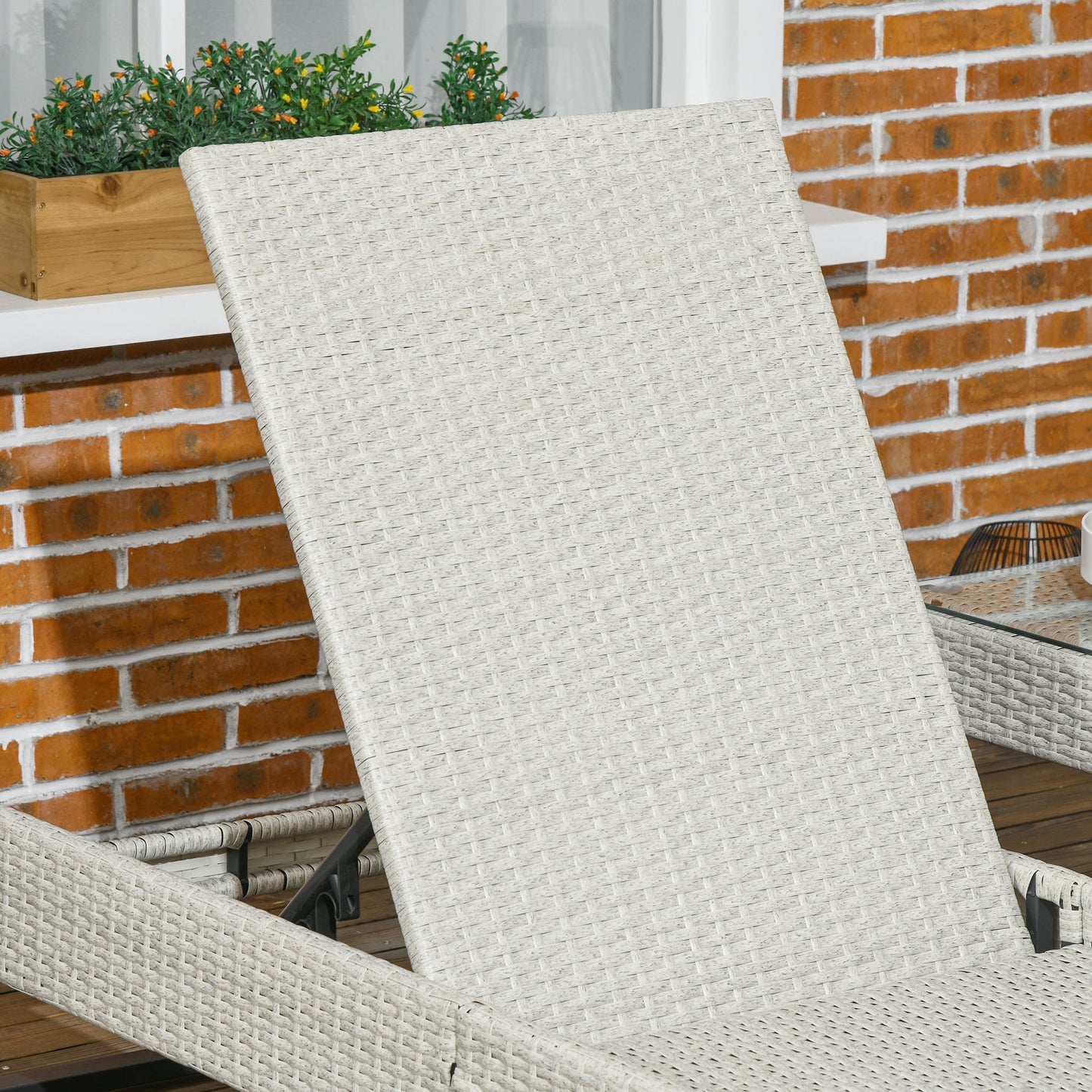 3-piece PE Rattan Sun Lounger Set